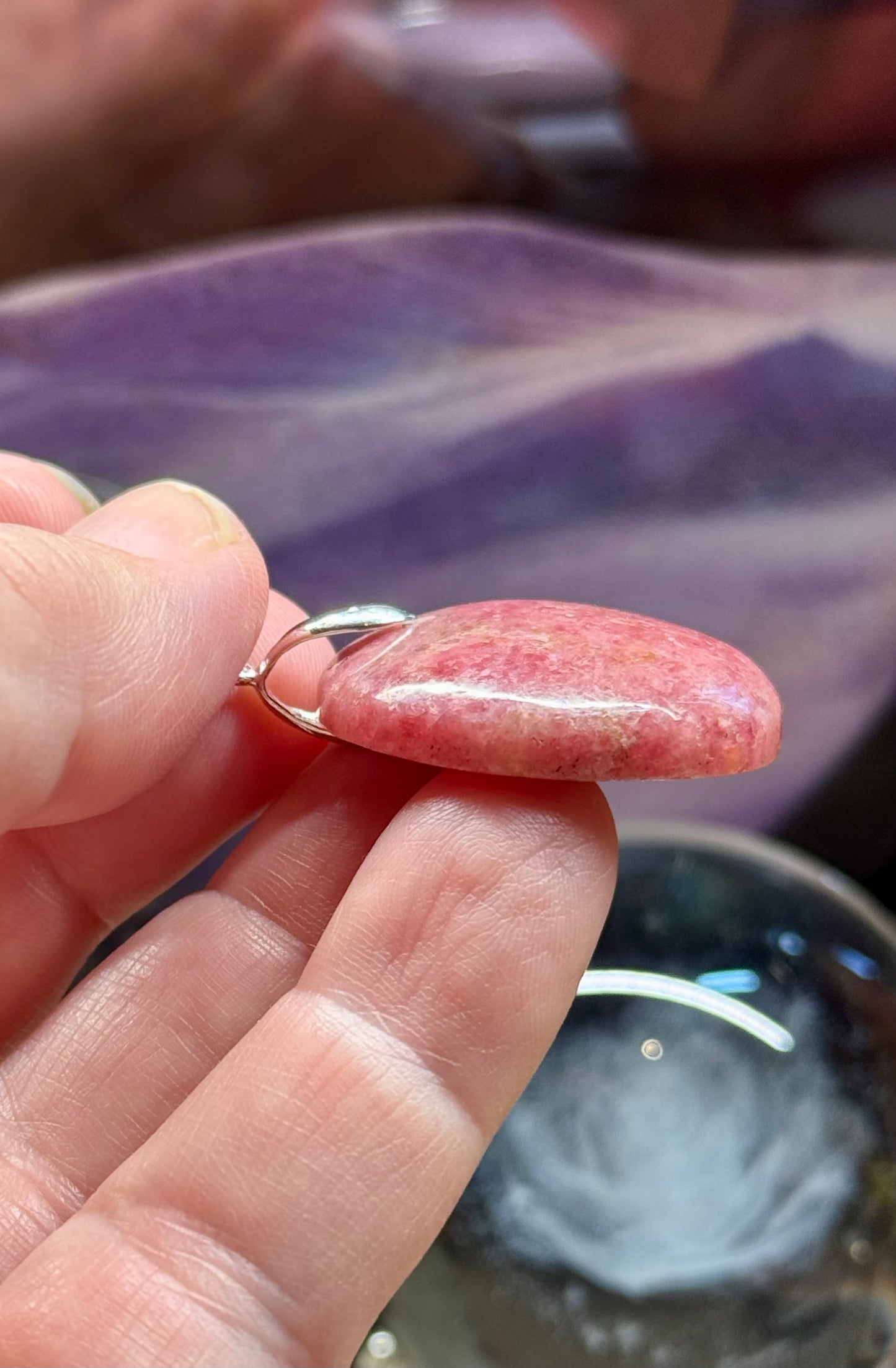 Pendentif de Rhodonite Rose