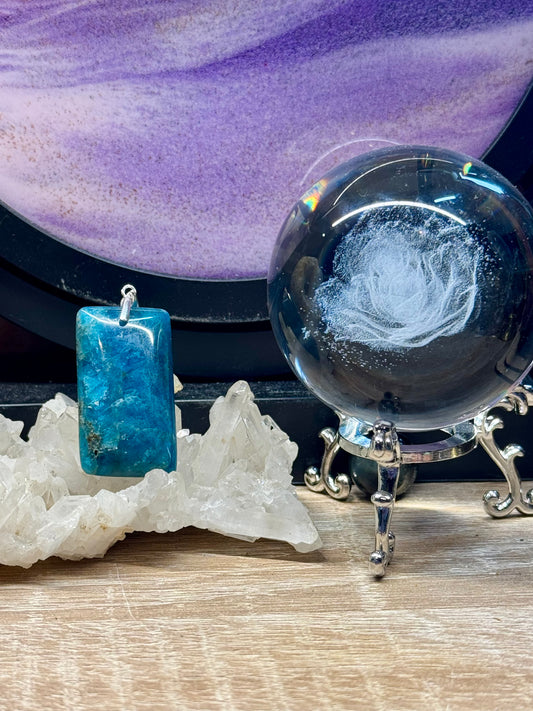 Pendentif d’Apatite Bleue