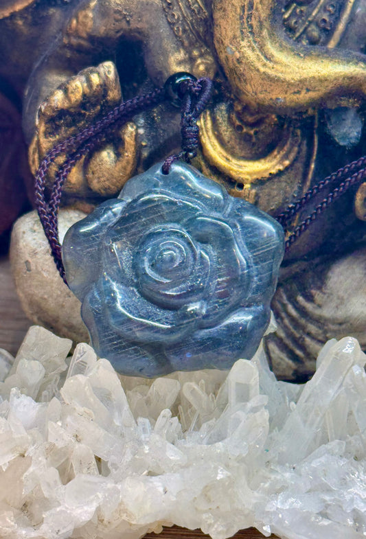 Pendentif rose en Labradorite - 2