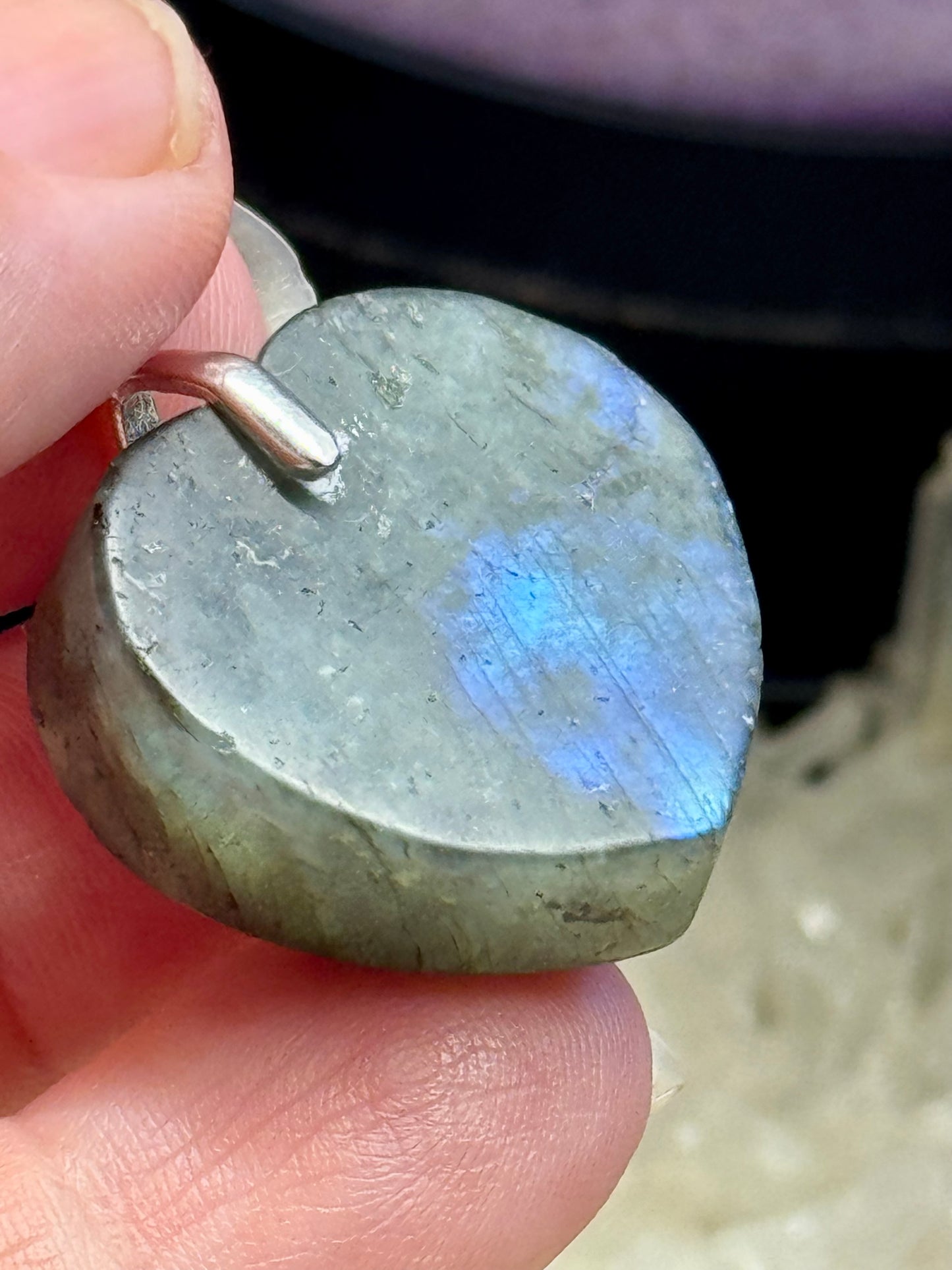 Pendentif en Labradorite Cœur Gravé