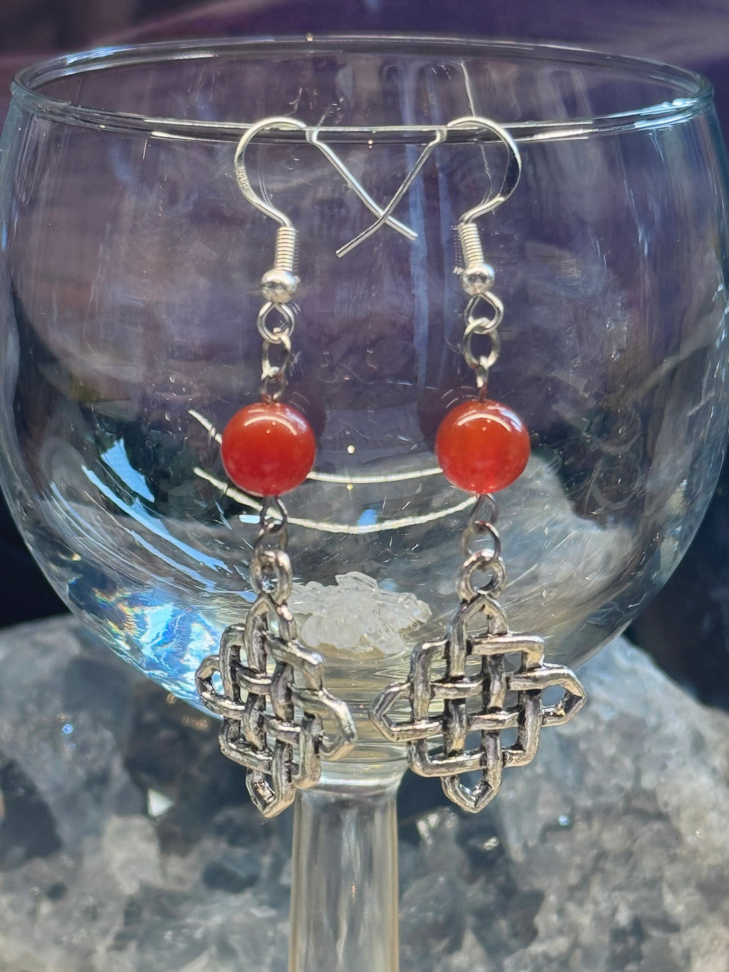 Boucles d’oreilles pendantes Cornaline