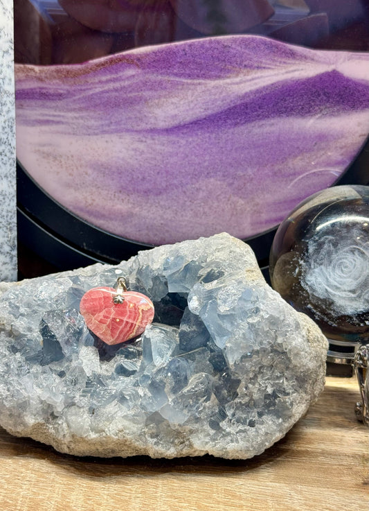 Pendentif cœur de Rhodochrosite