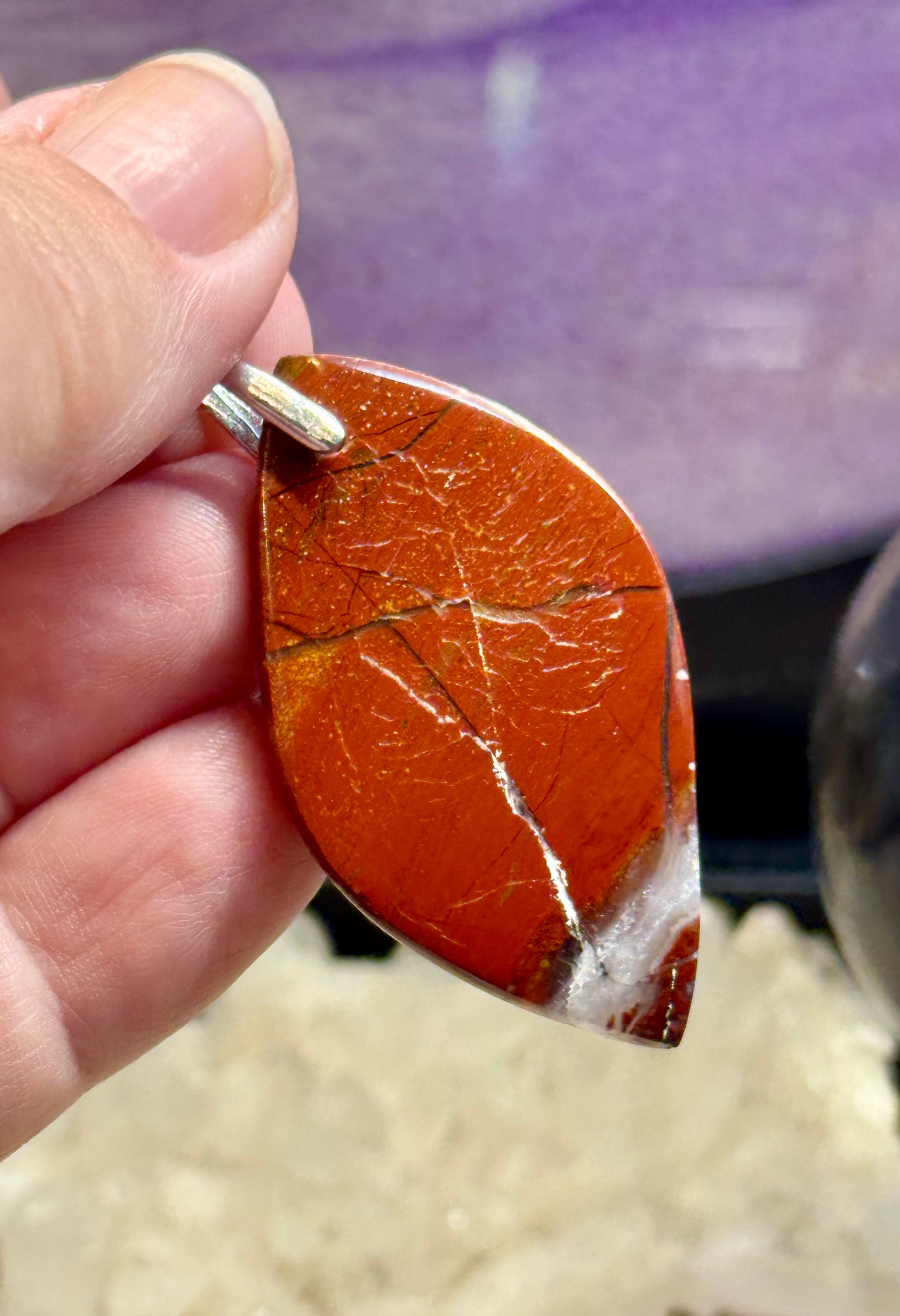 Pendentif de jaspe rouge
