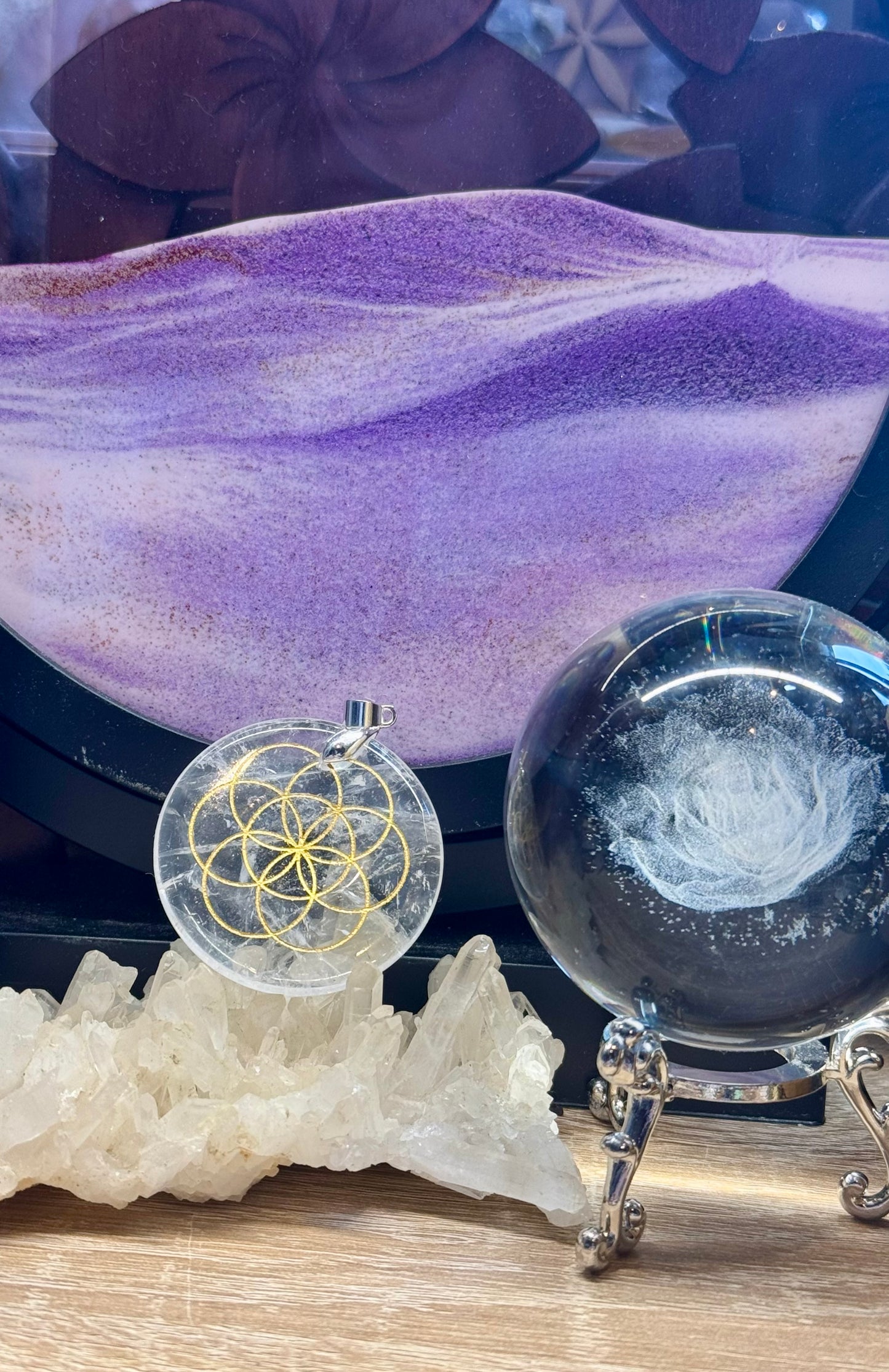 Pendentif Cristal de roche - Graine de vie