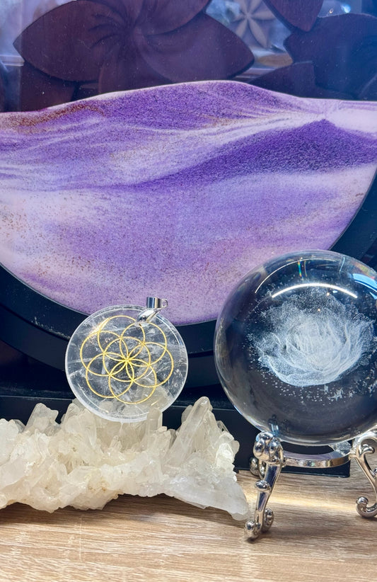 Pendentif Cristal de roche - Graine de vie