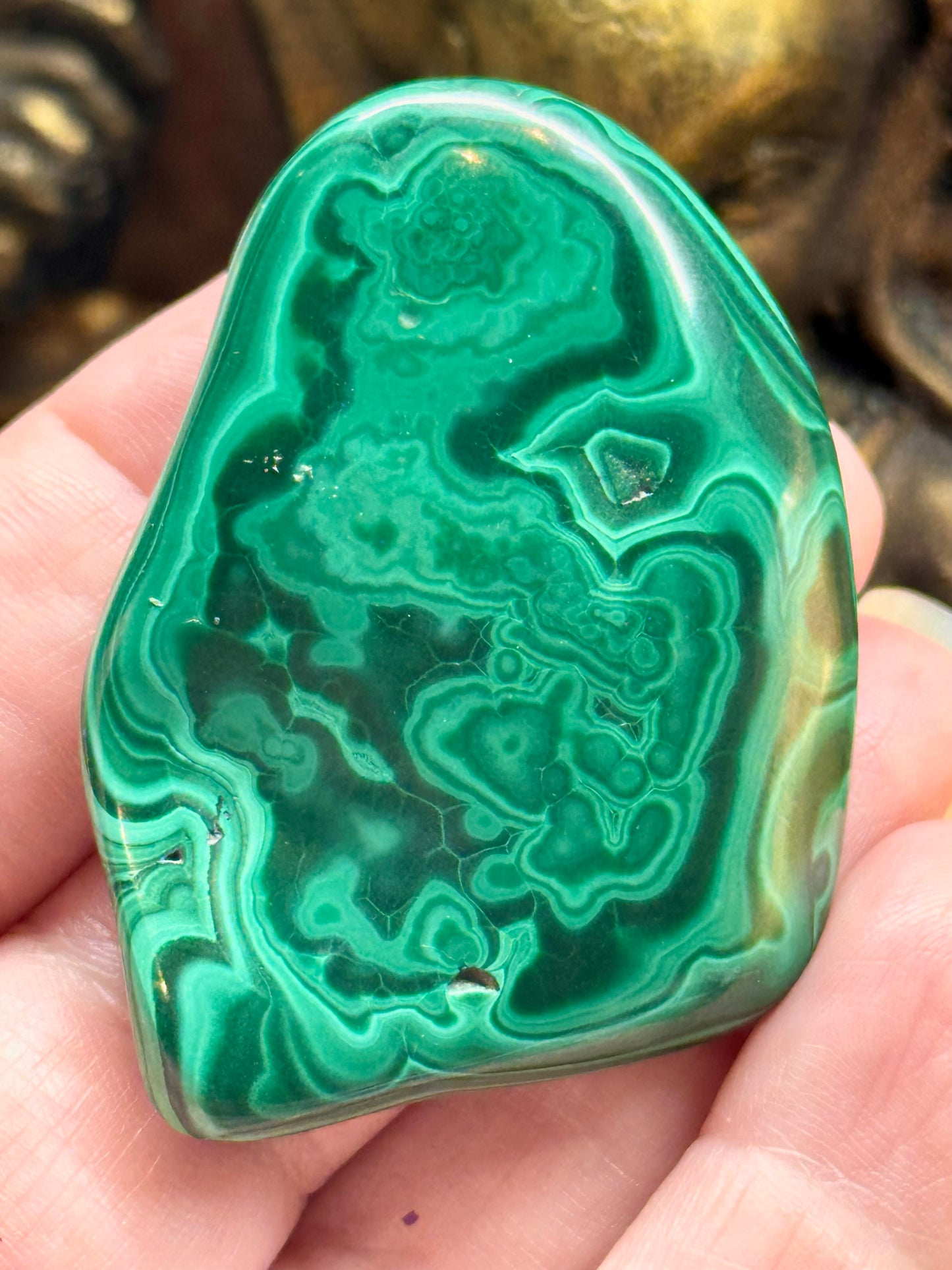 Plaque polie de malachite