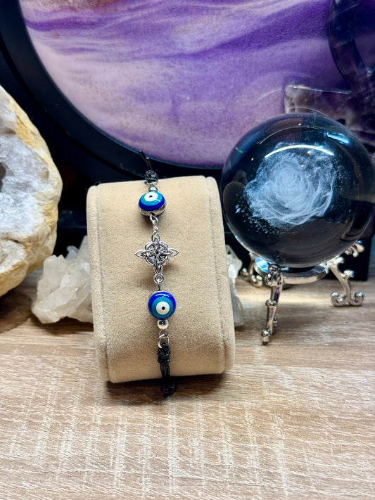 Bracelet de Protection Oeil de Nazar/Noeud de sorcière