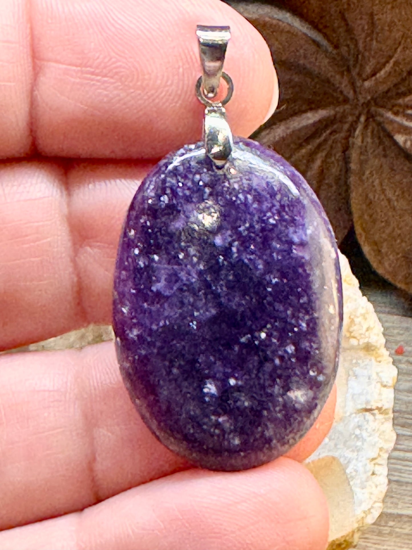 Pendentif de lépidolite