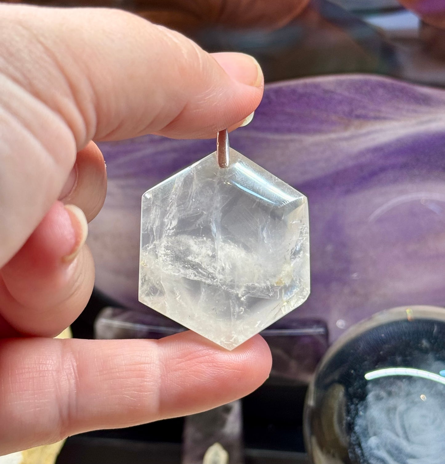 Pendentif Sceau de Salomon Cristal de Roche