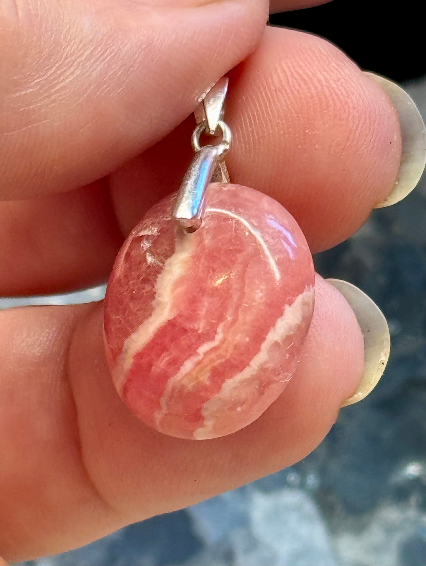 Pendentif de Rhodochrosite
