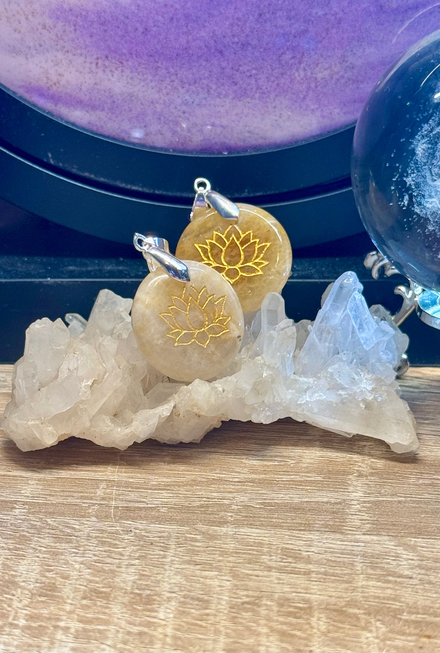 Pendentif en Aventurine Jaune et Sceau de Métatron