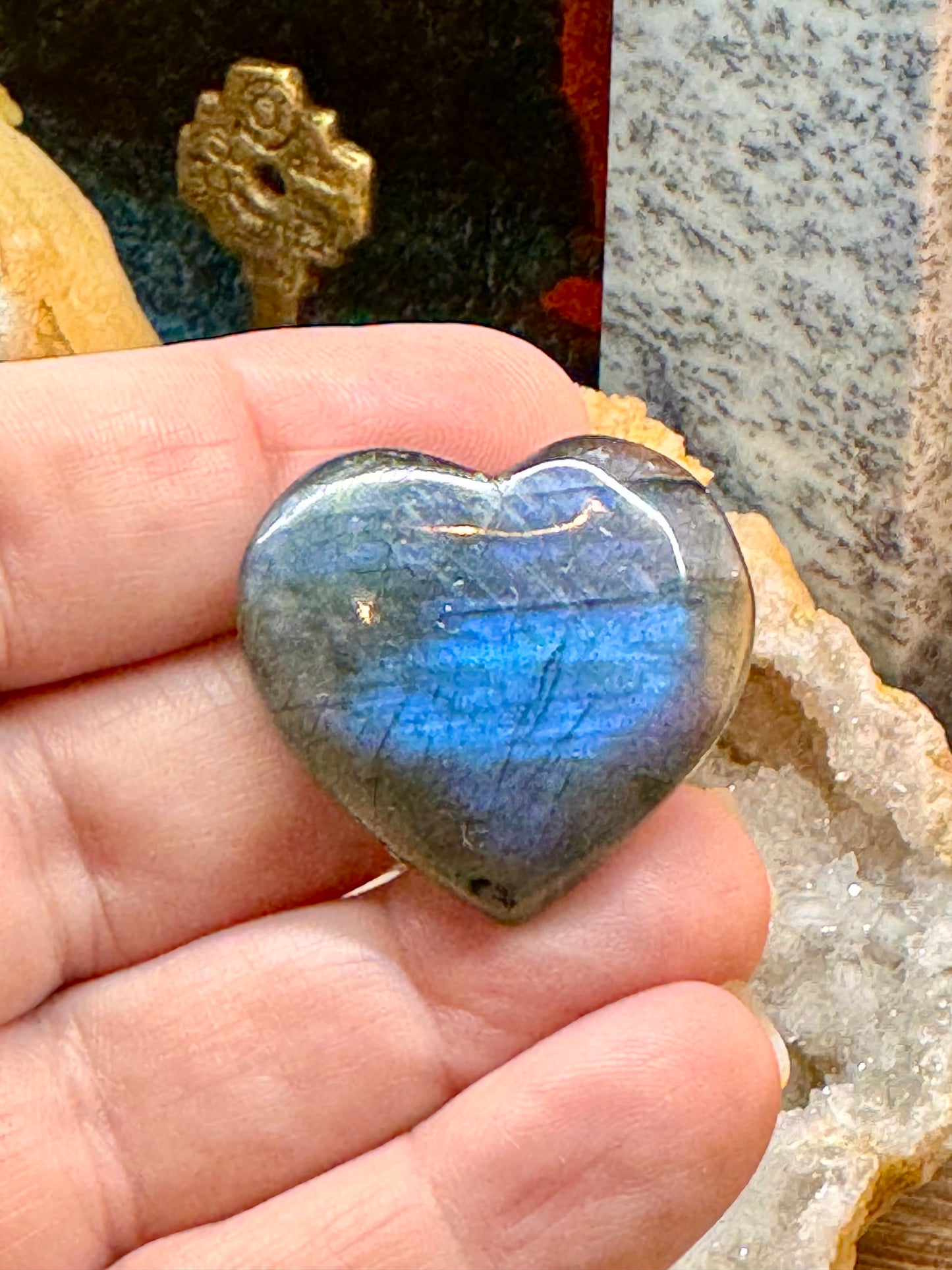 Cœur en labradorite
