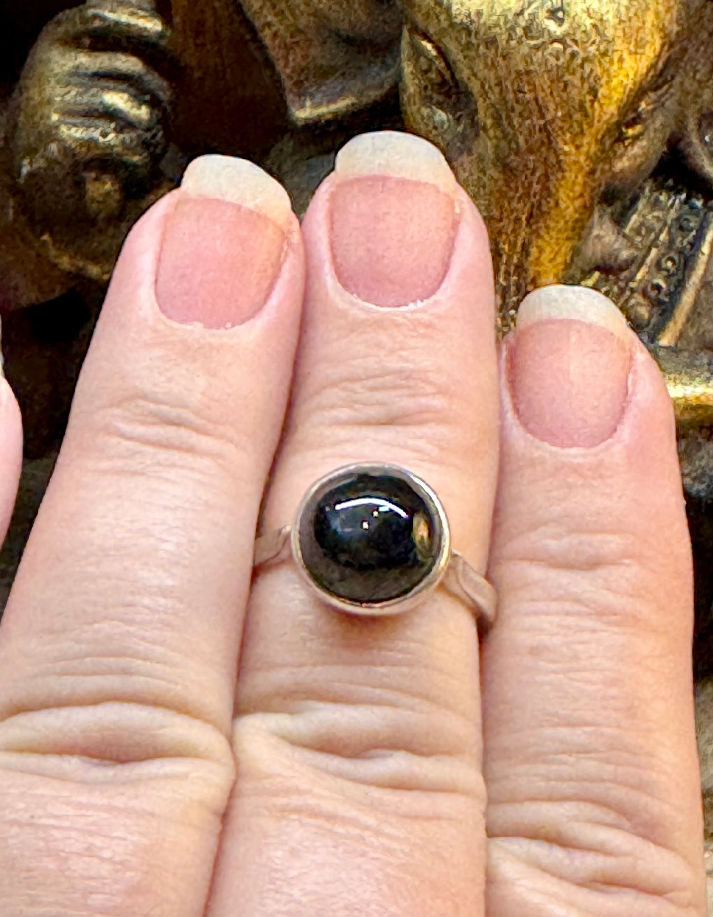 Bague Diopside Étoilée T53