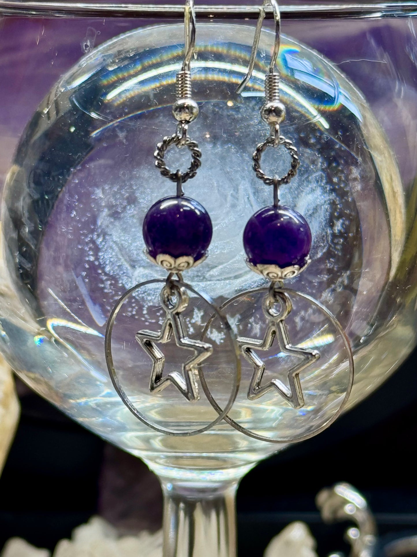 Boucles d’oreilles argent et Améthyste