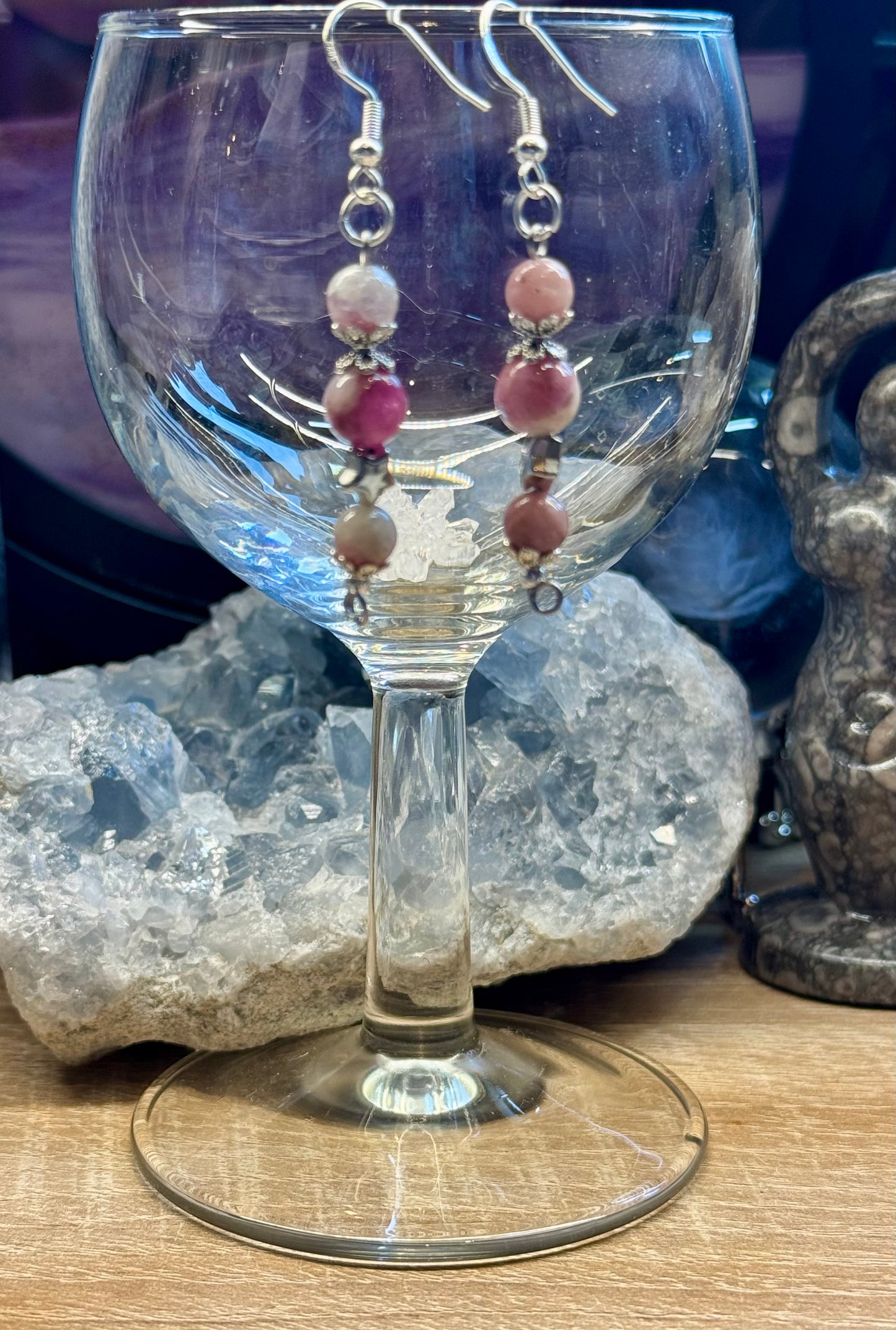 Boucles d’oreilles en Tourmaline Rose