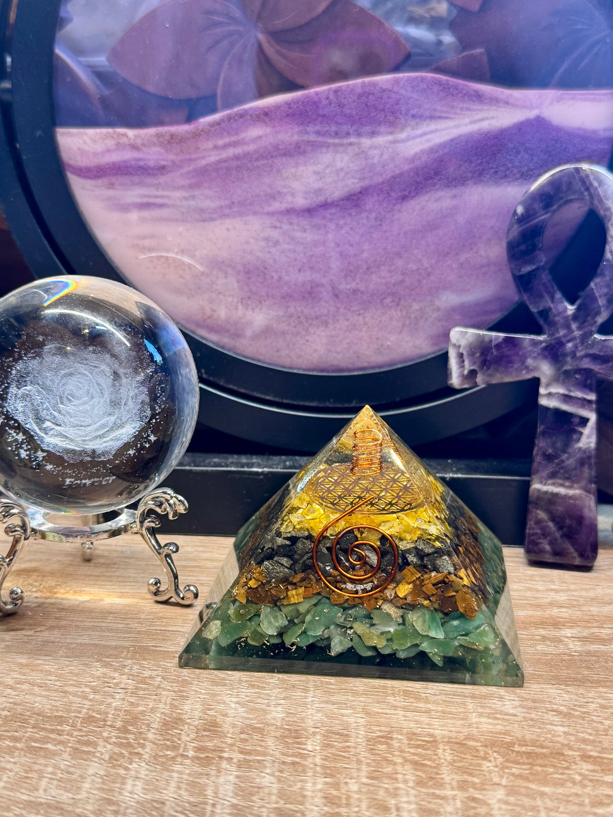 Orgonite Pyramidale "Santé et Protection"