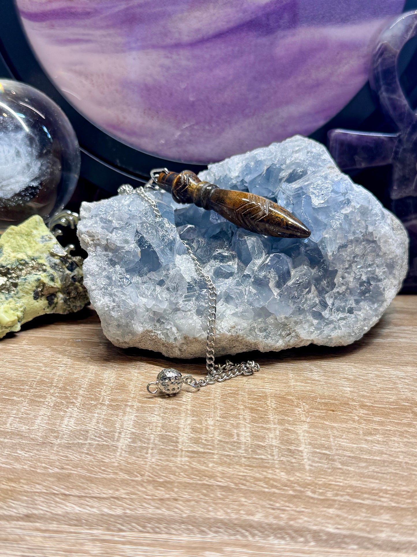 Pendule Thot en Oeil de Tigre