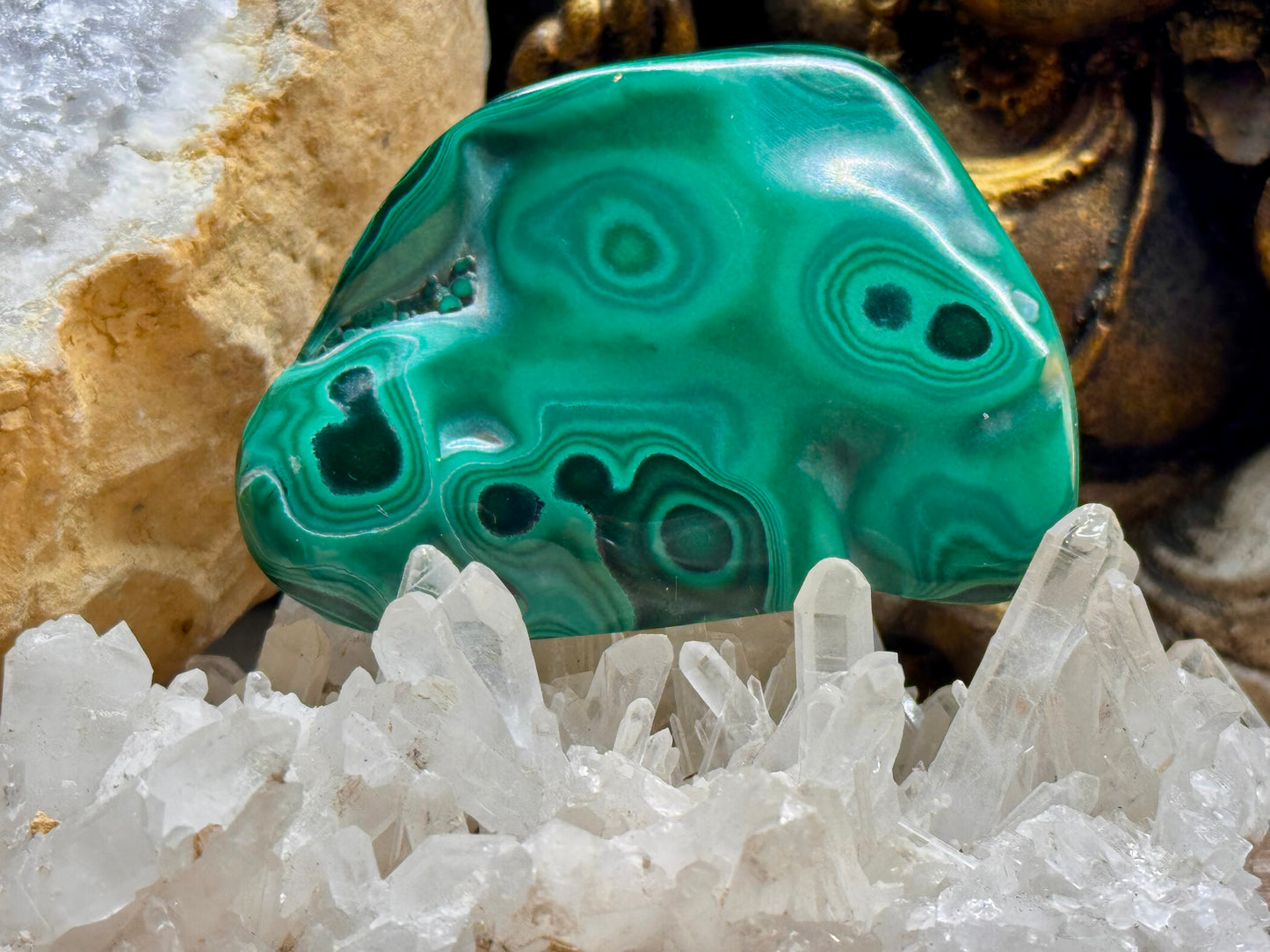 Plaque polie de malachite