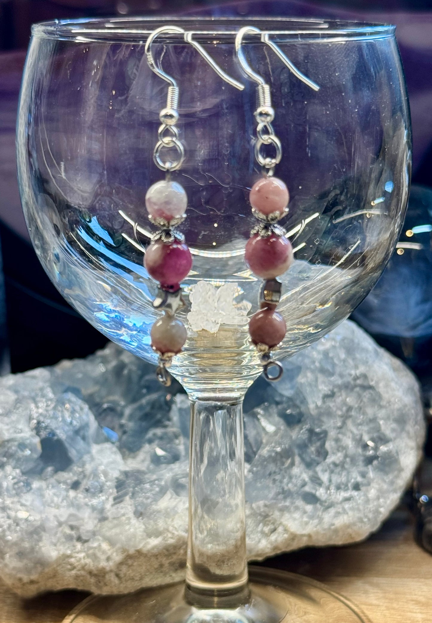 Boucles d’oreilles en Tourmaline Rose