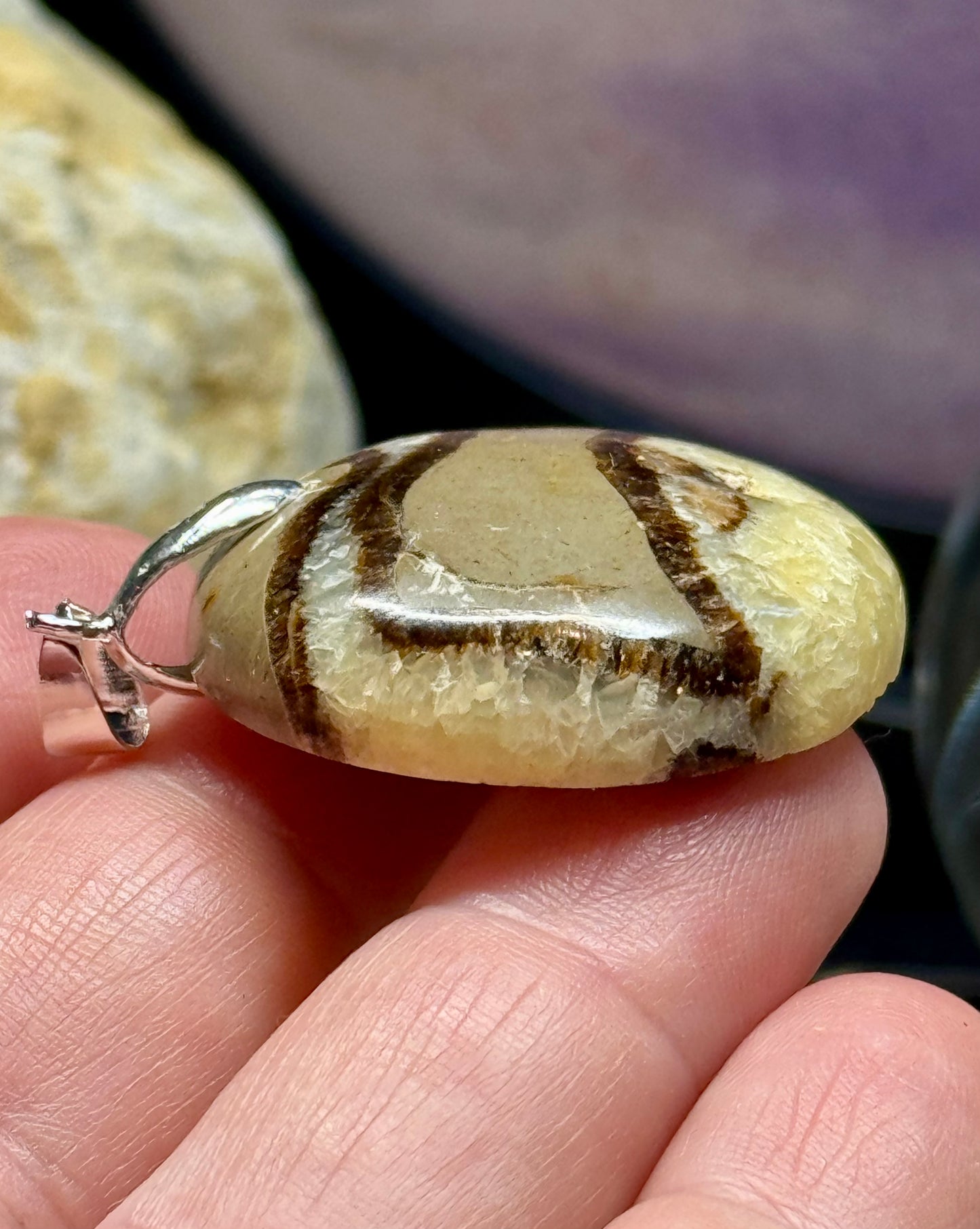 Pendentif de septaria de Madagascar