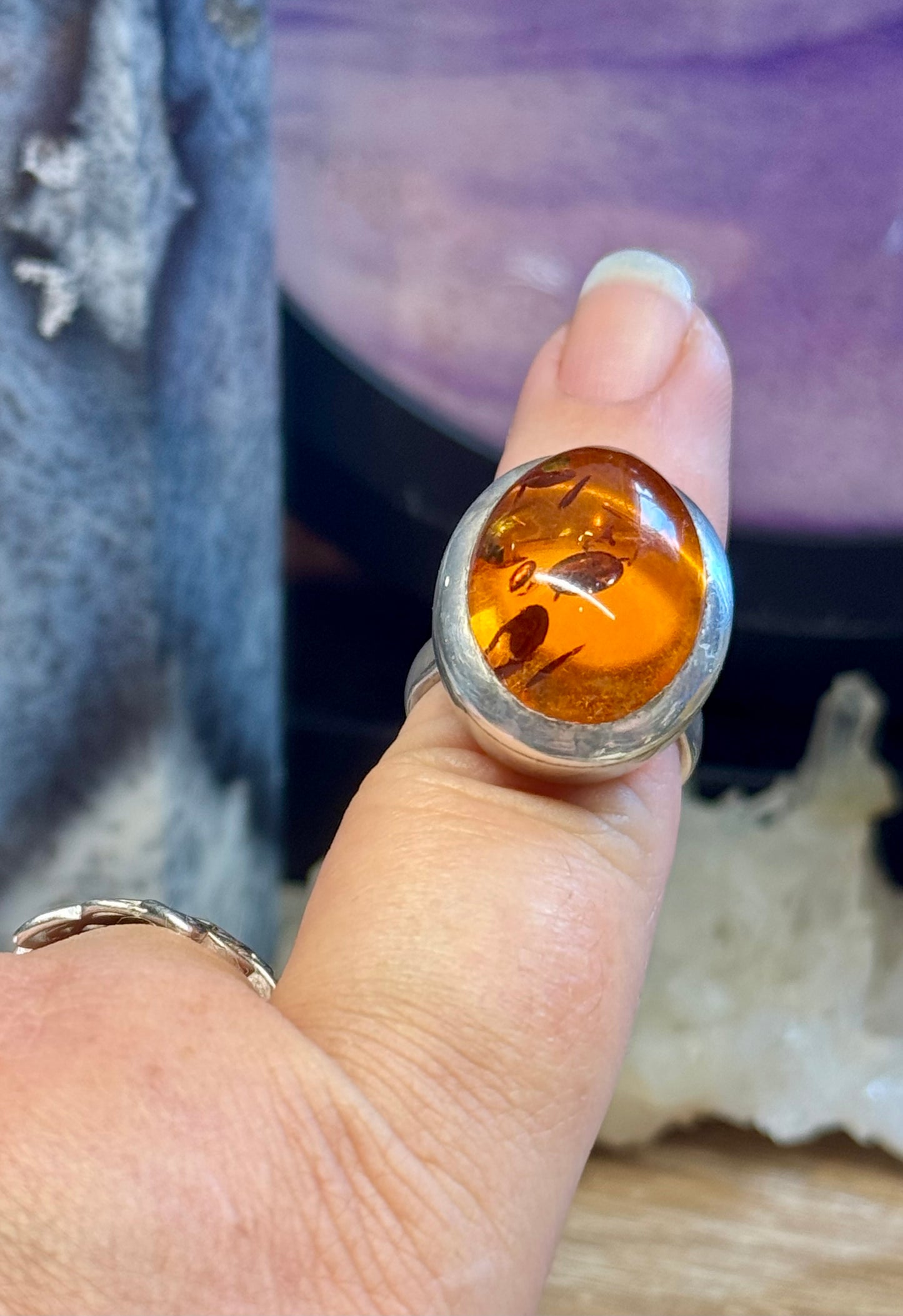 Bague en Ambre T55