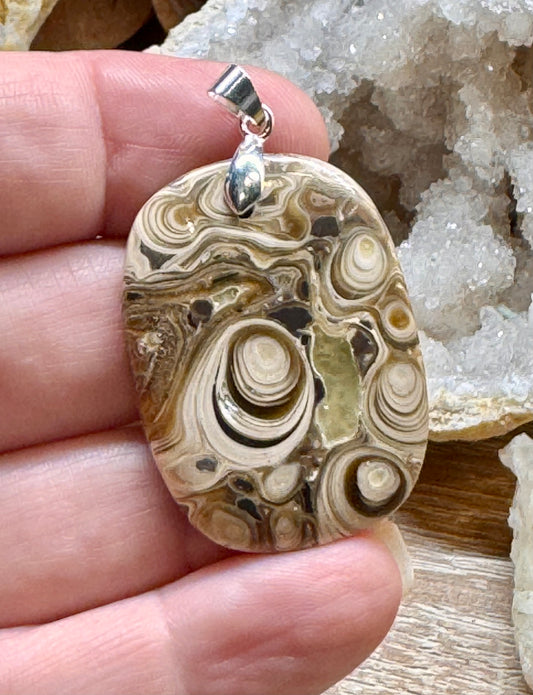 Pendentif en bois fossile