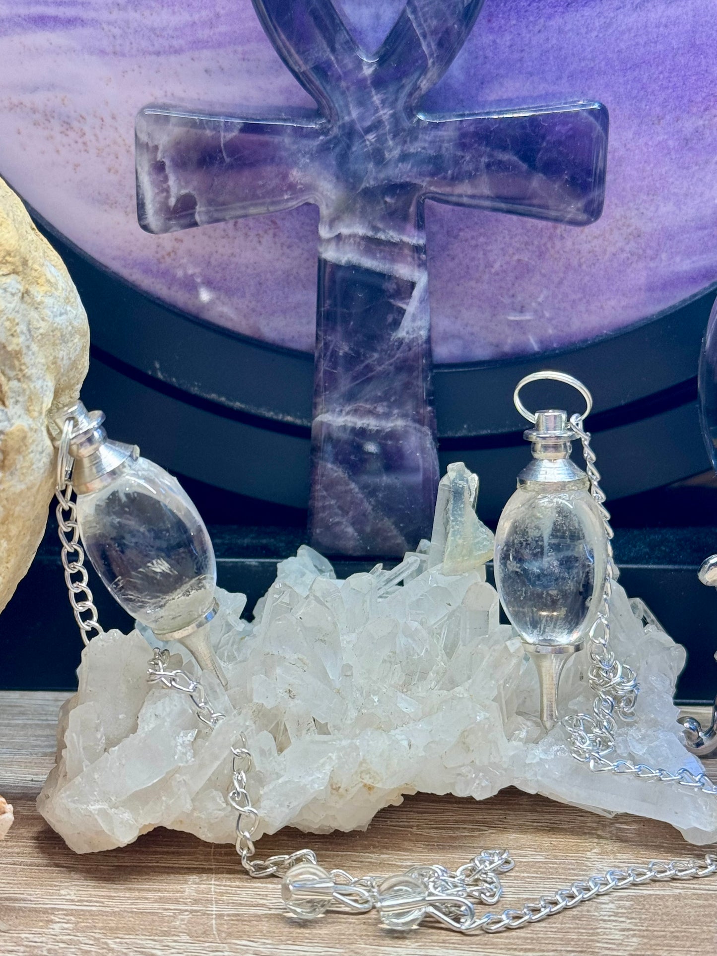 Pendule Shiva Lingam en Cristal de Roche