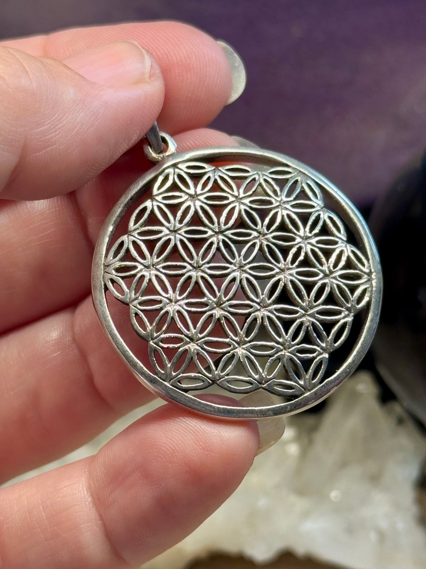 Pendentif Fleur de vie - Argent massif
