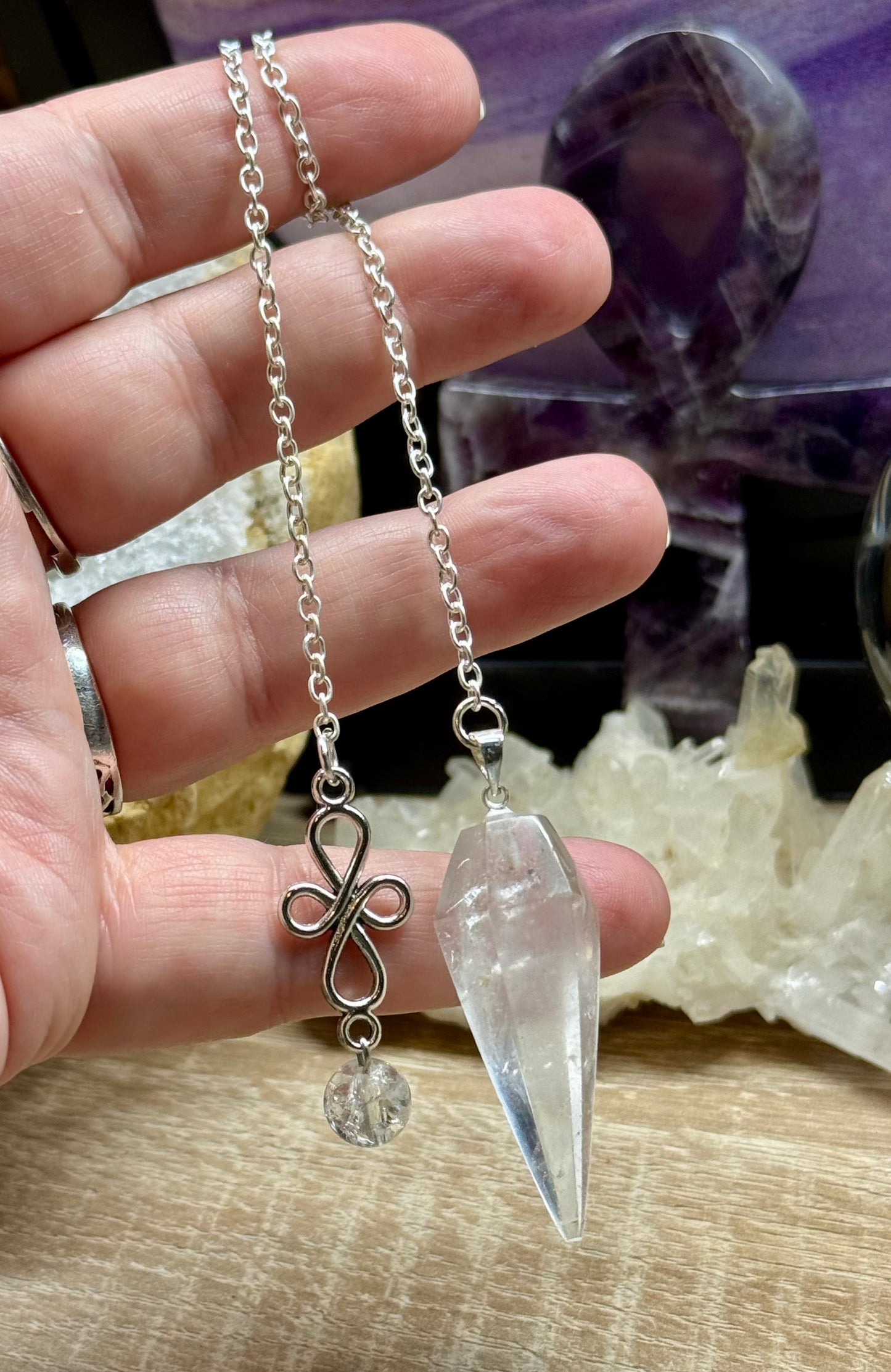Pendule Cristal de roche - Noeud
