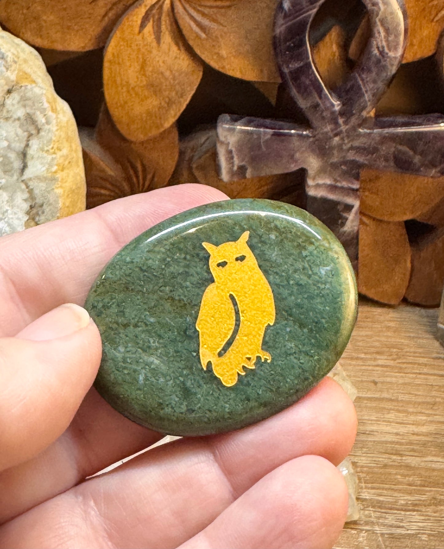 Galets gravés avec animaux