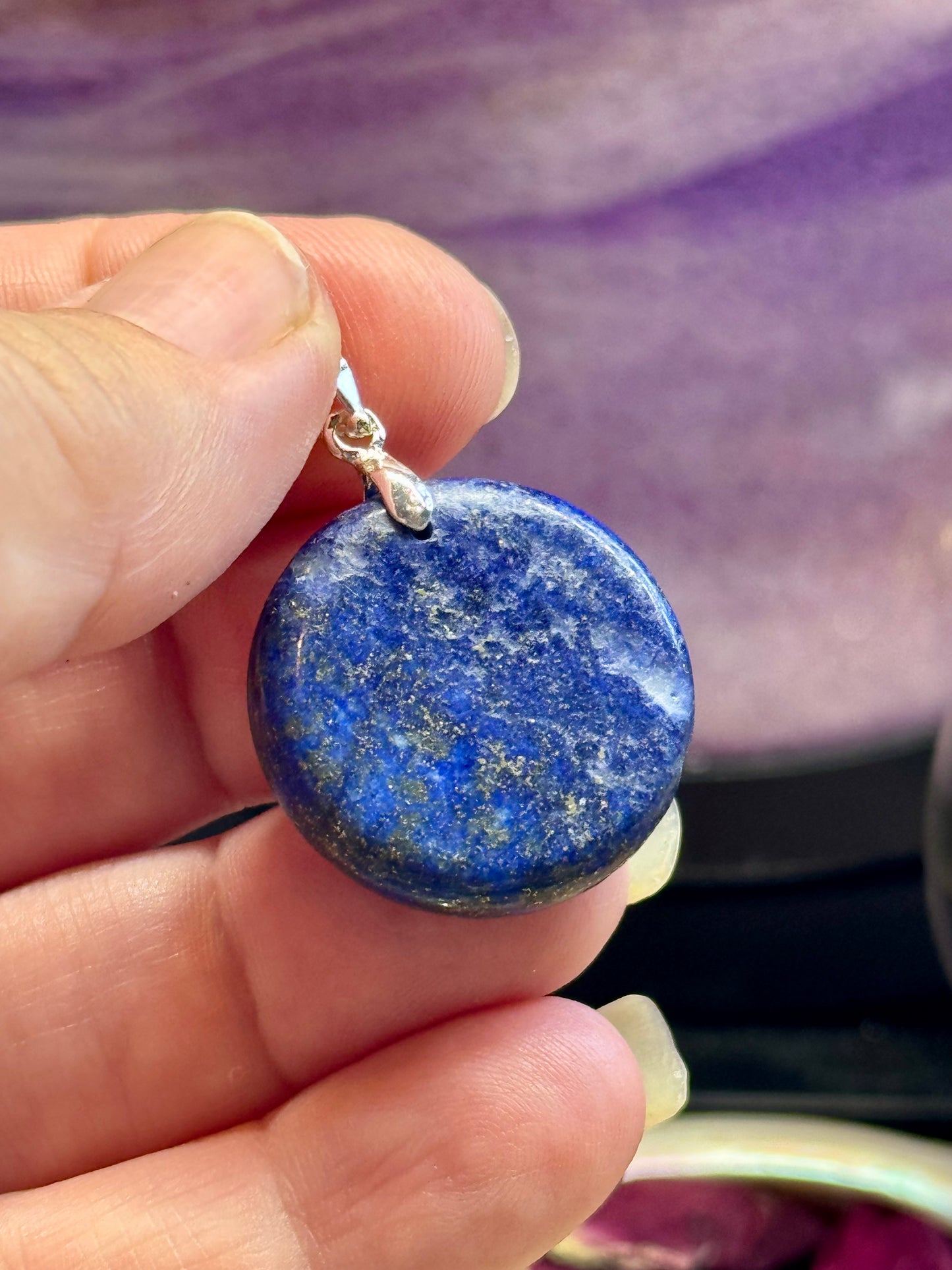 Pendentif en Lapis-lazuli - Lotus