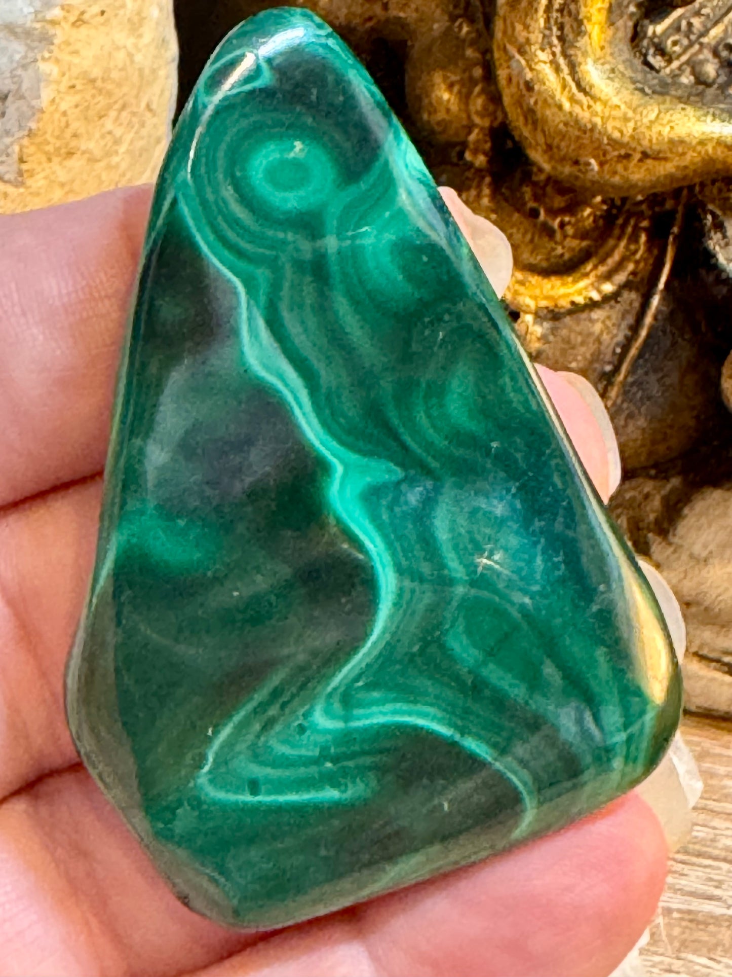 Plaque polie de malachite