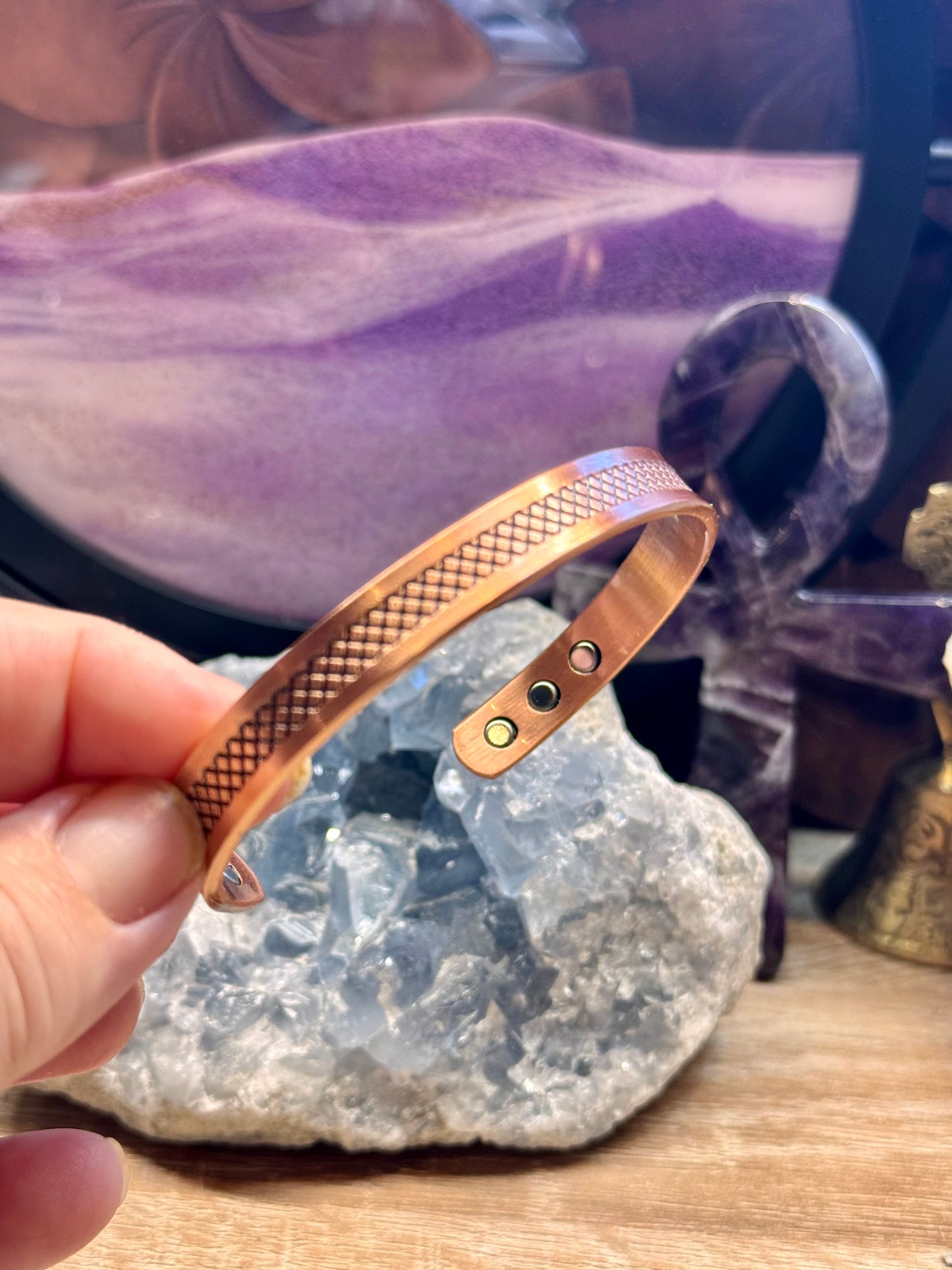 Bracelet en cuivre avec aimants A