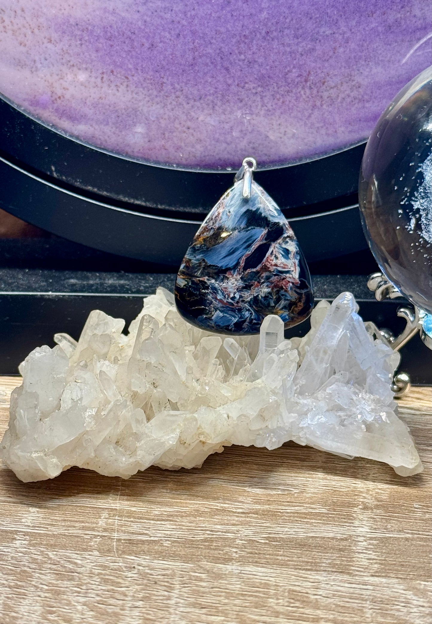 Pendentif de Piétersite bleue