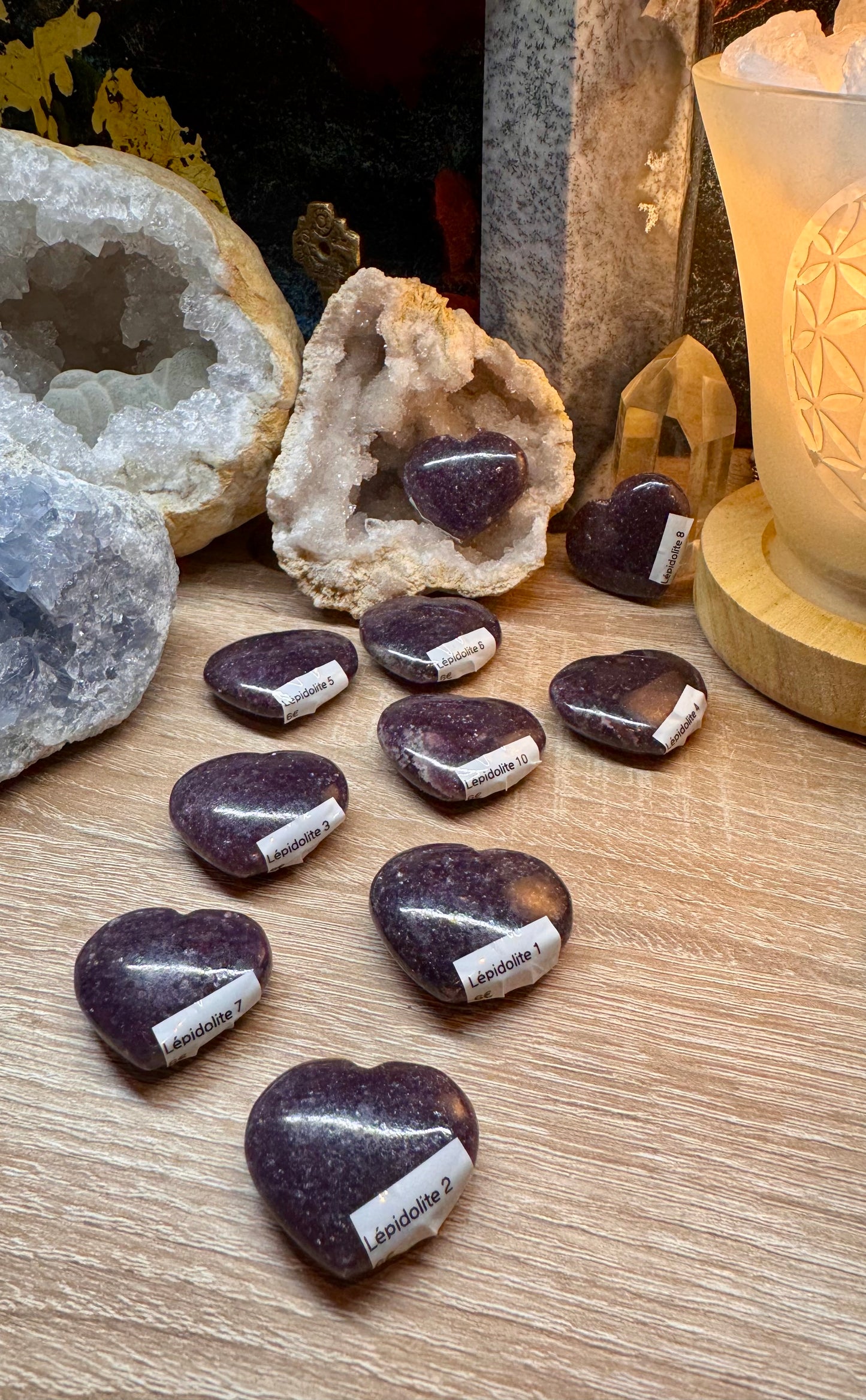 Cœur de lépidolite