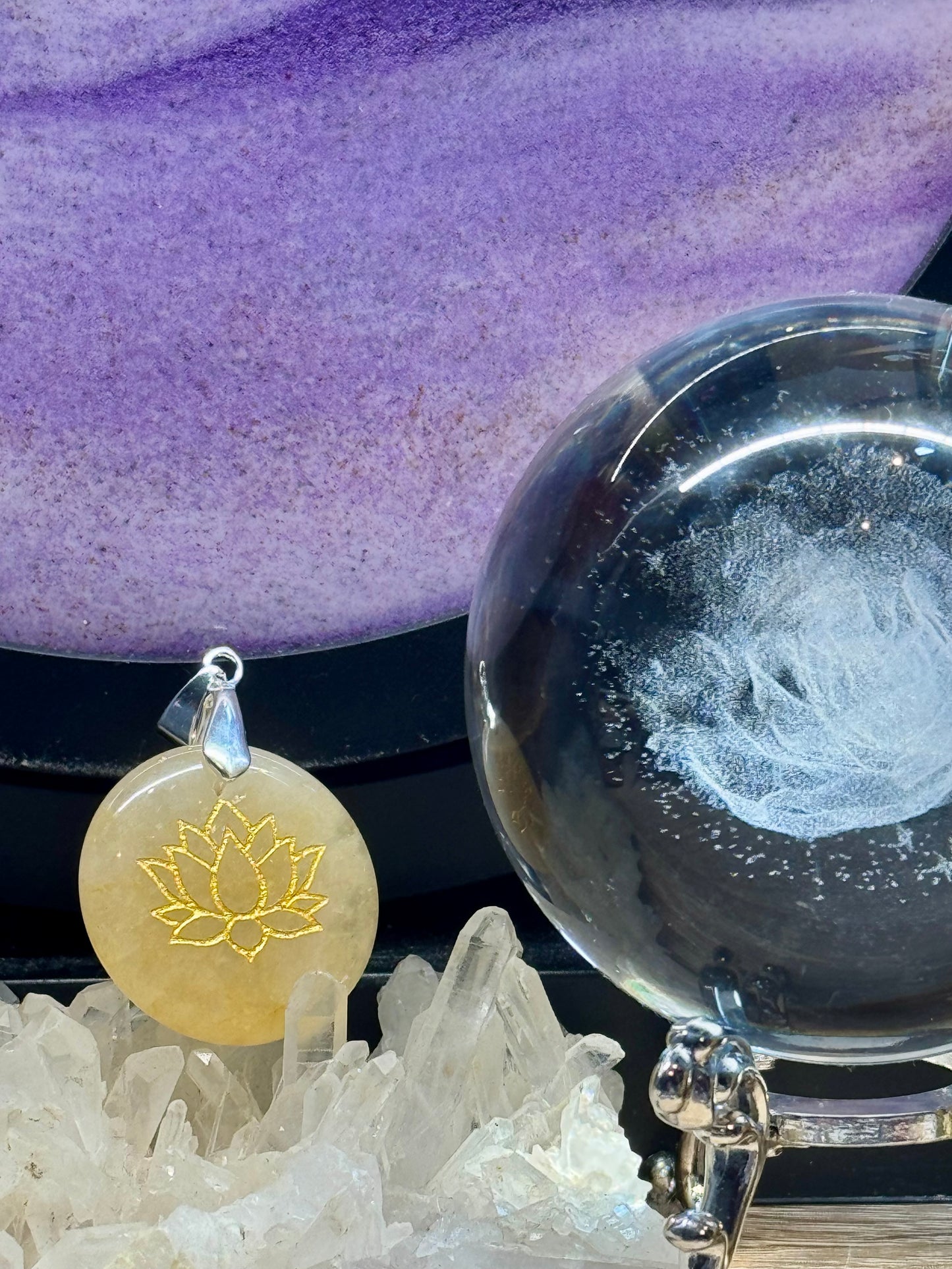 Pendentif d’Aventurine Jaune - Lotus 1