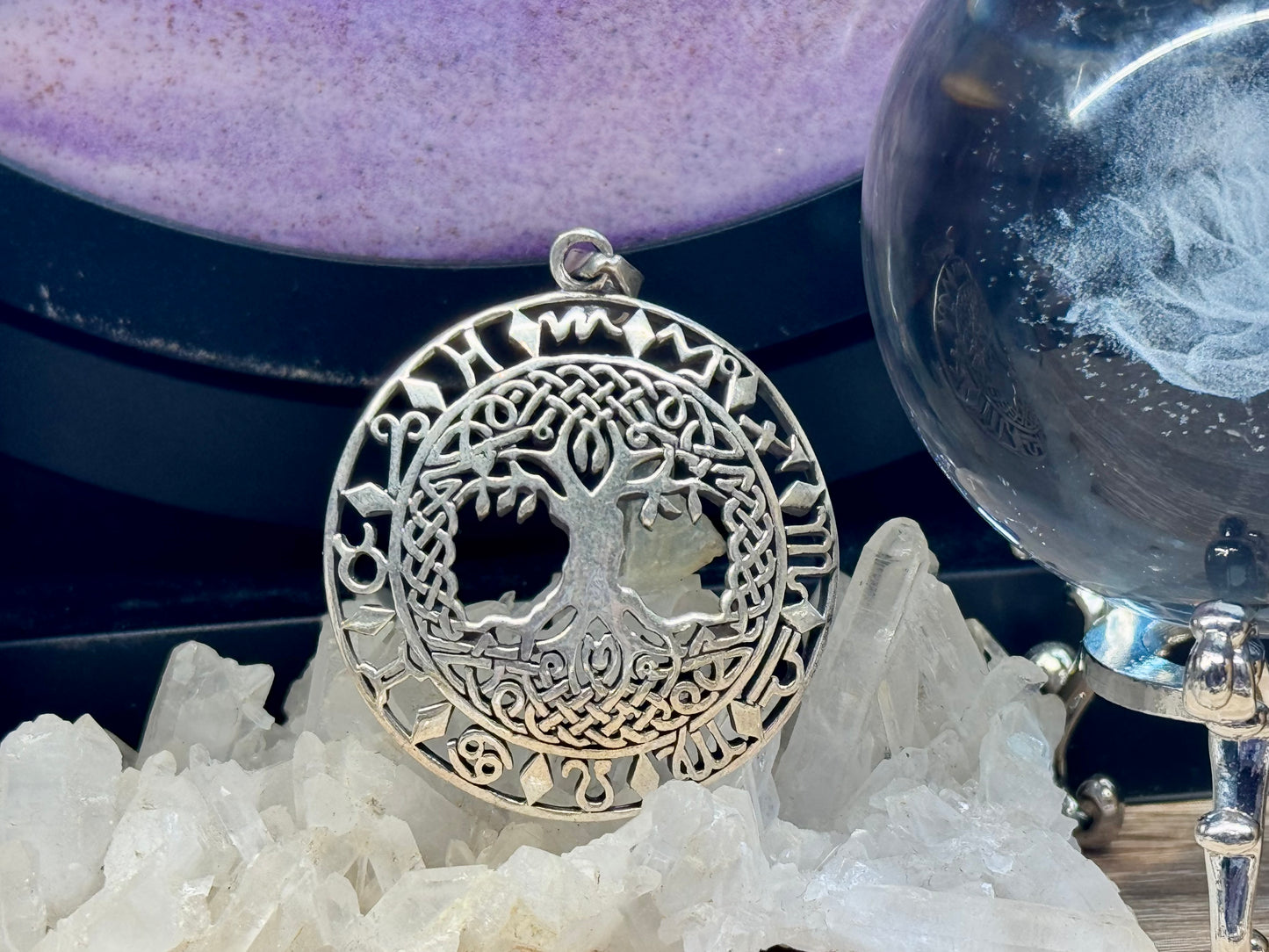 Pendentif Arbre de vie et Signes du zodiaque
