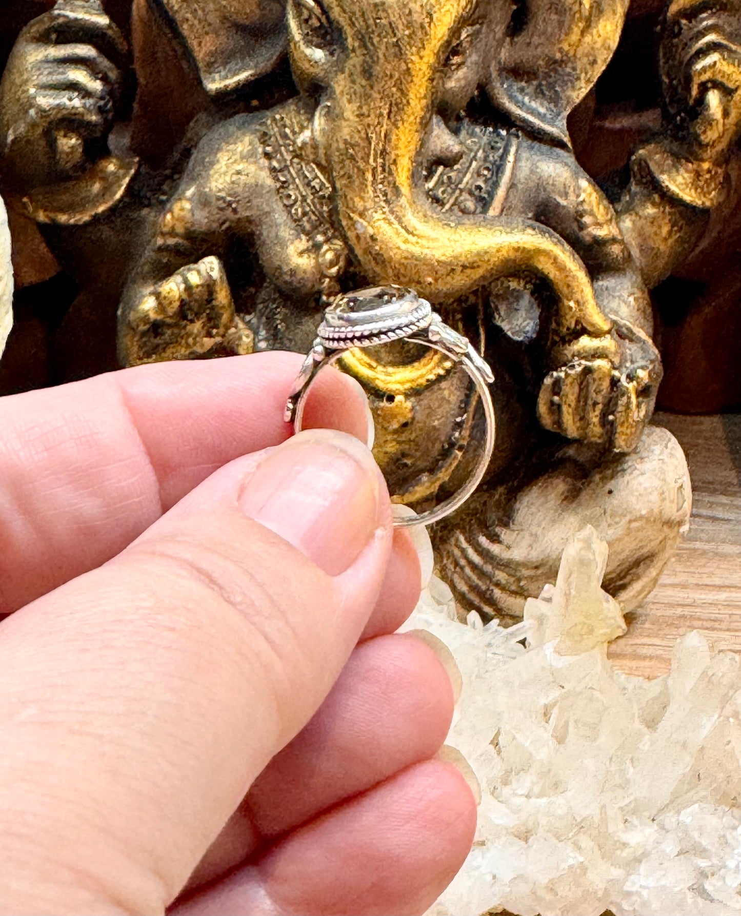 Bague Quartz fumé T55