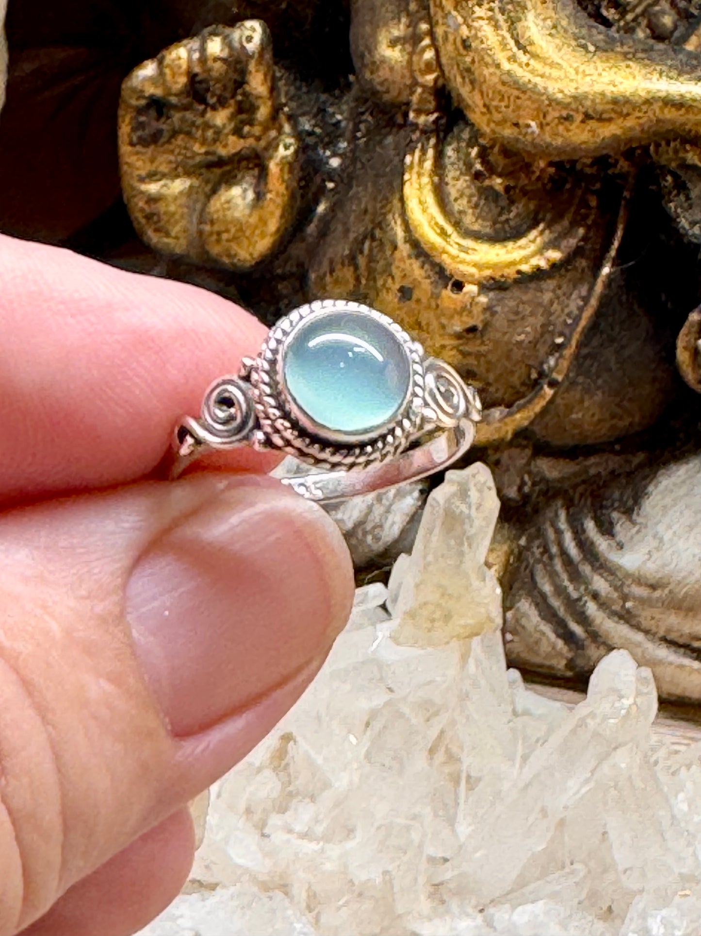 Bague calcédoine T56