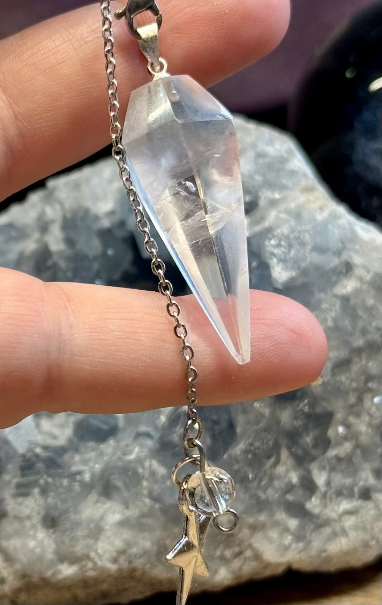 Pendule de Cristal de roche étoile