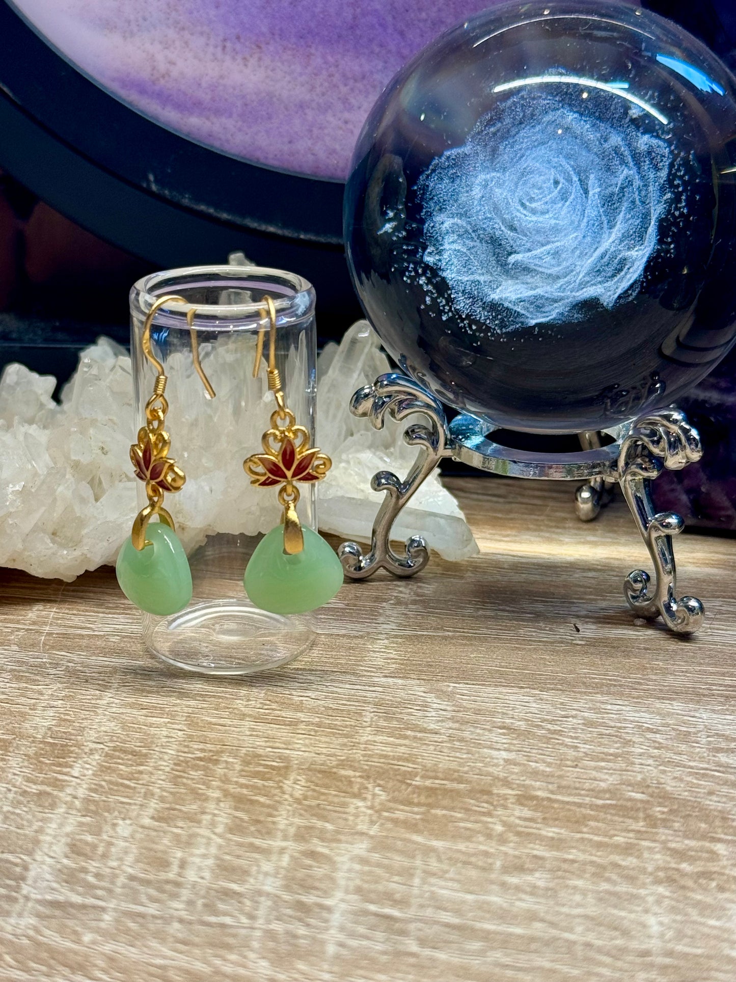 Boucles d’oreilles goutte de Jade