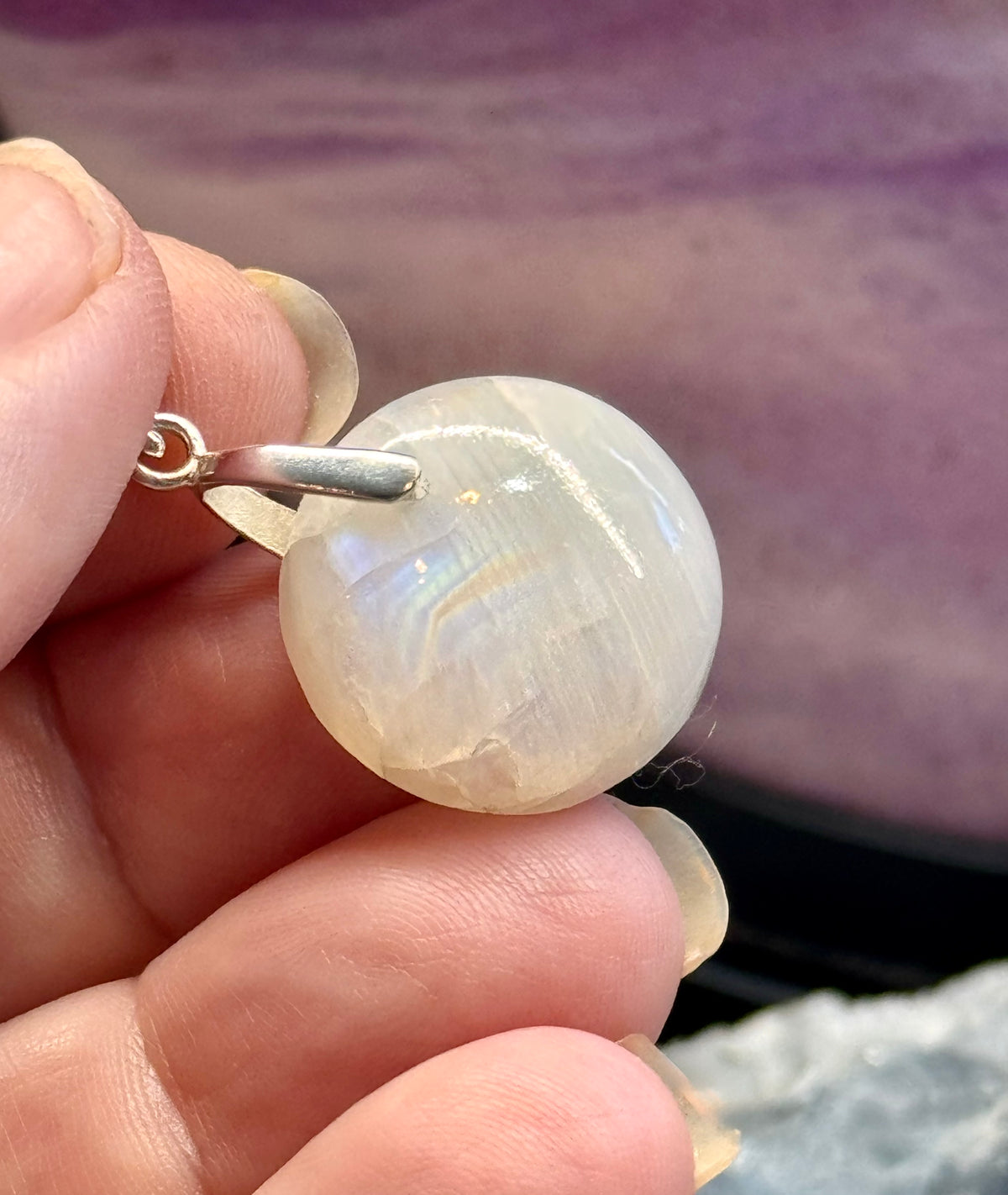 Pendentif de Péristérite rond