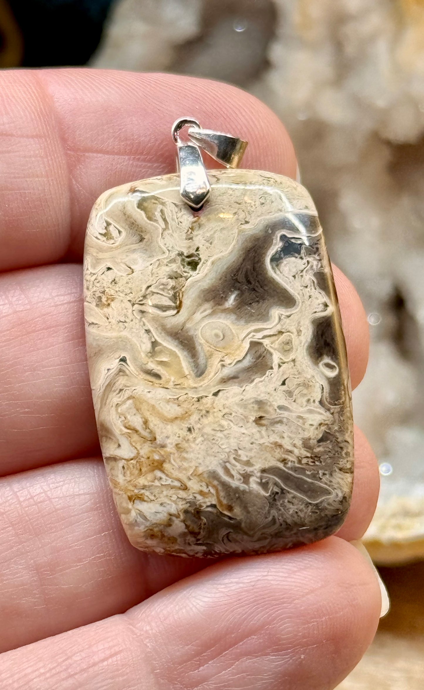 Pendentif en bois fossile