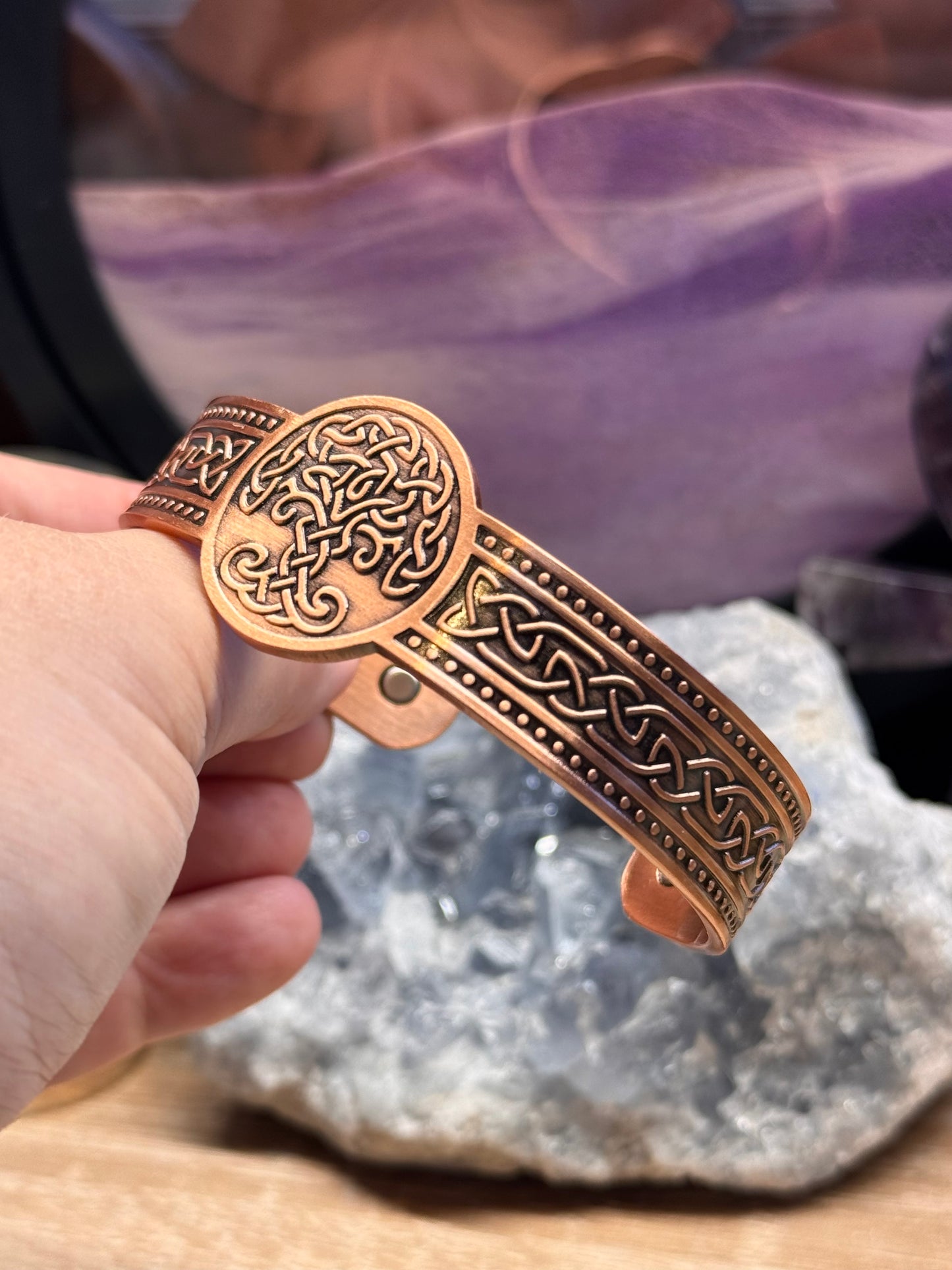 Bracelet magnétique en cuivre arbre de vie