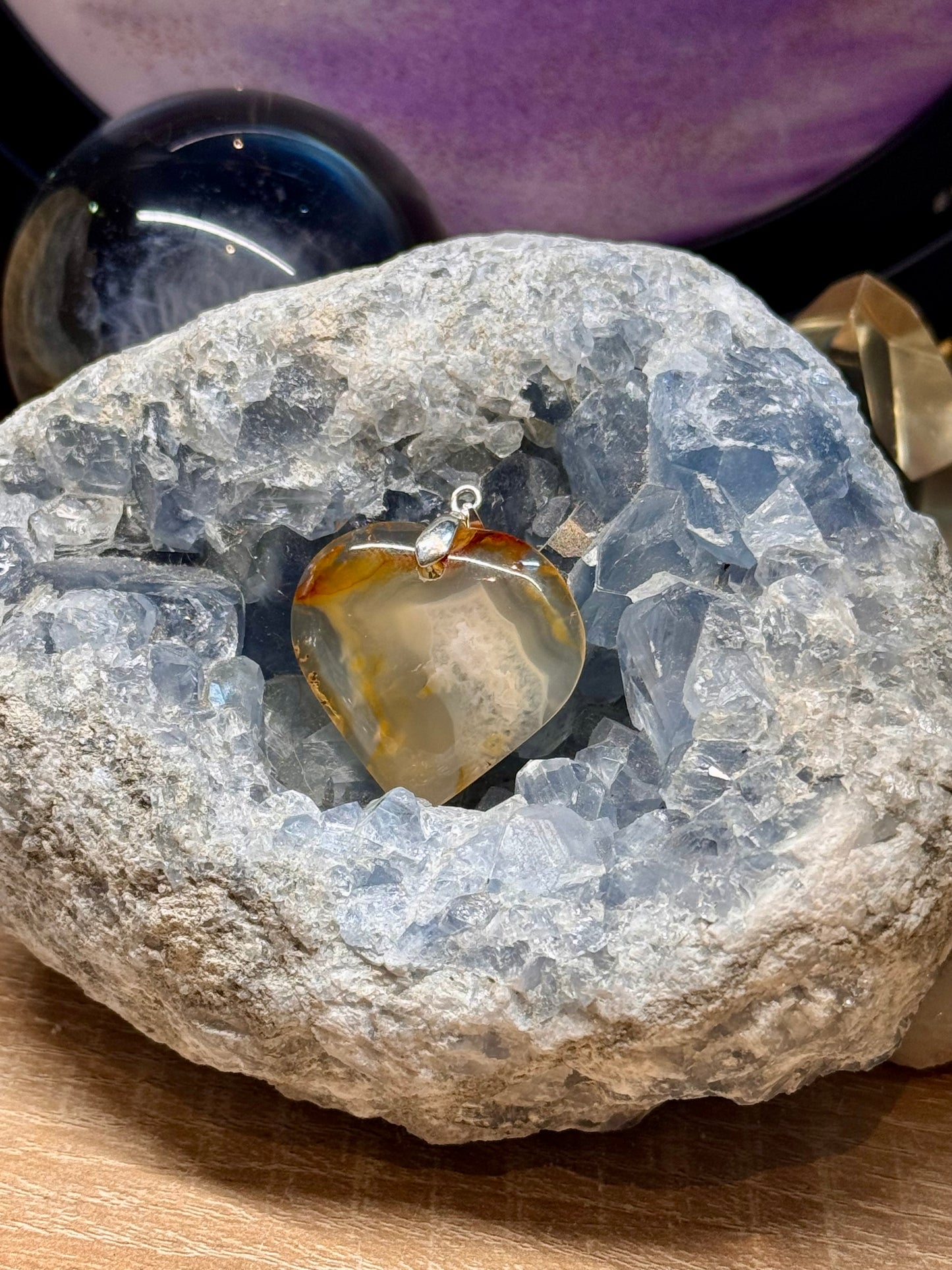 Pendentif en cœur de Cornaline