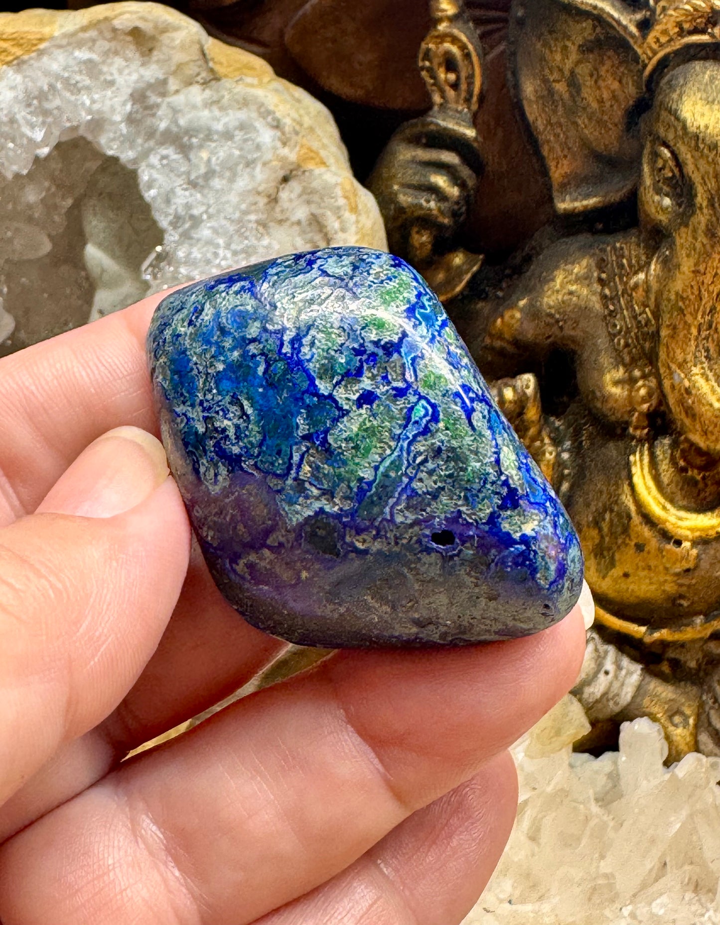 Galets et Pierres semi-polis d’Azurite Malachite