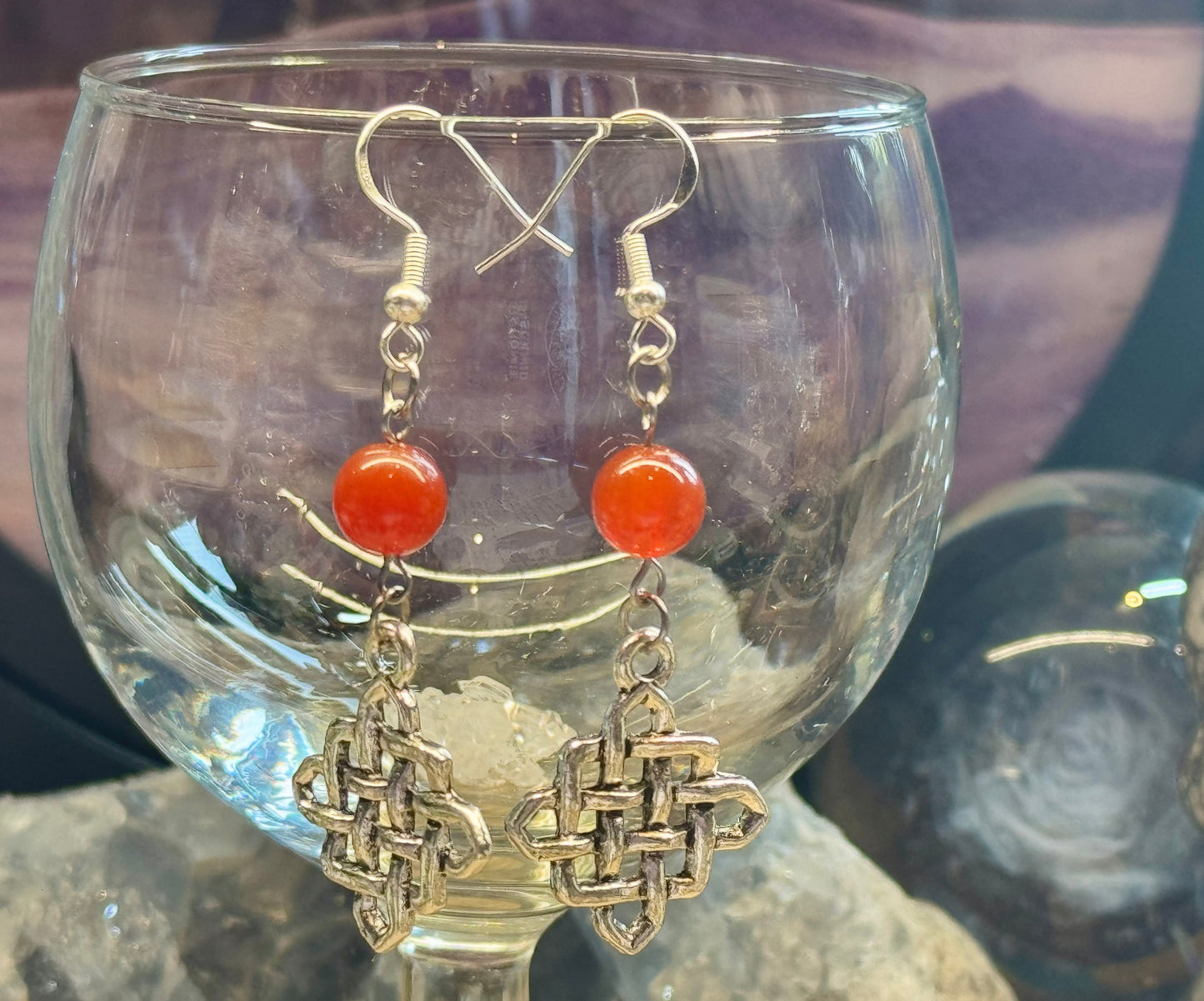 Boucles d’oreilles pendantes Cornaline