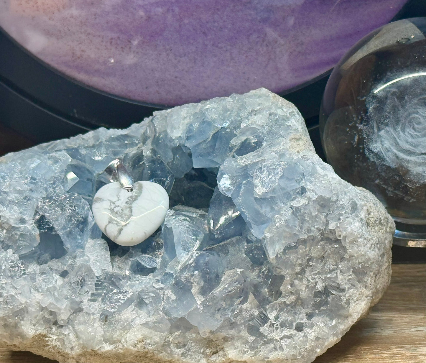 Pendentif Cœur en Howlite