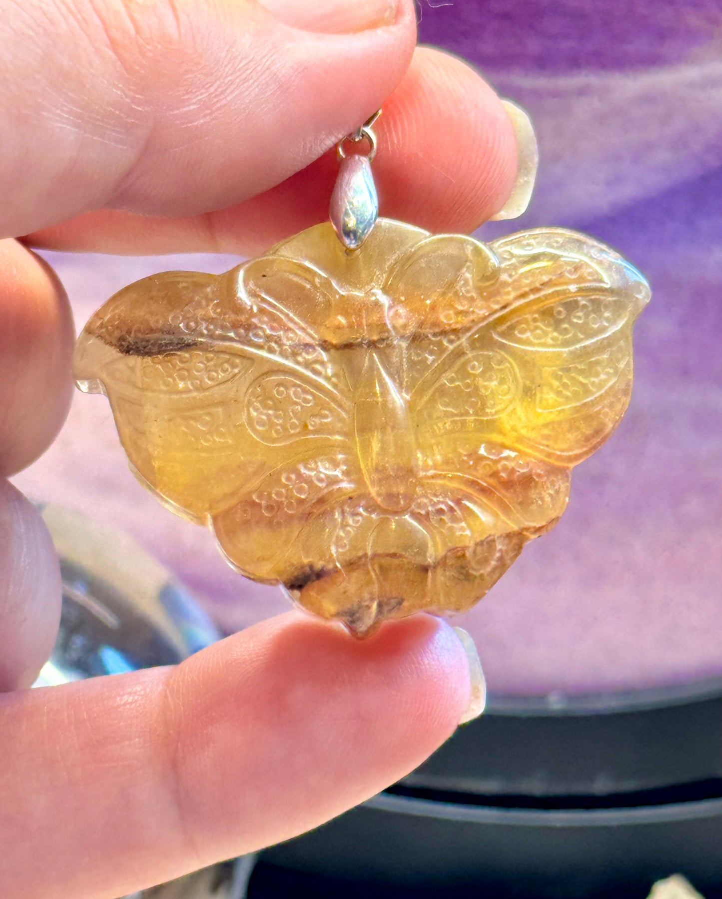 Papillon en Fluorine Jaune