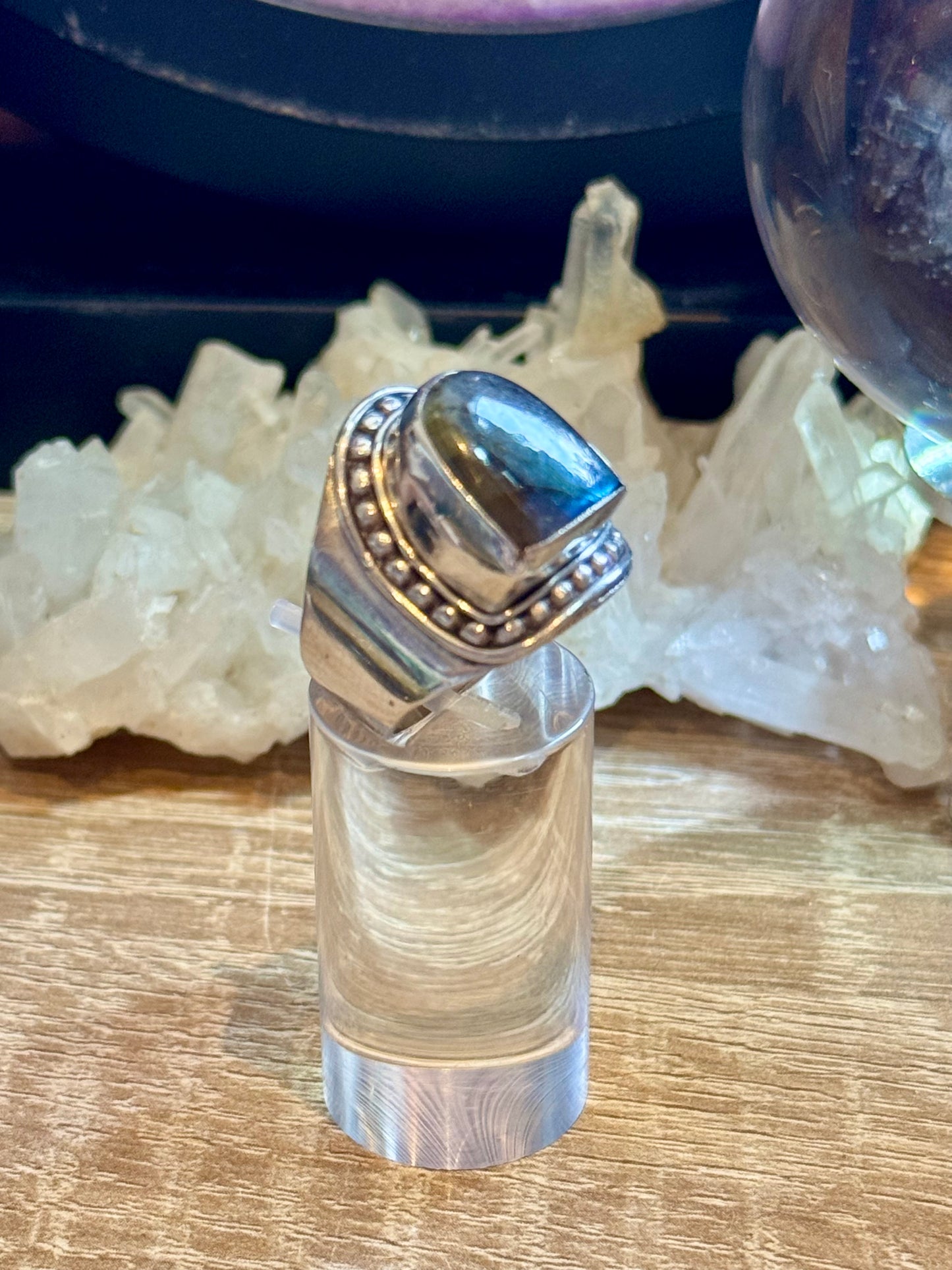 Chevalière de Labradorite T57